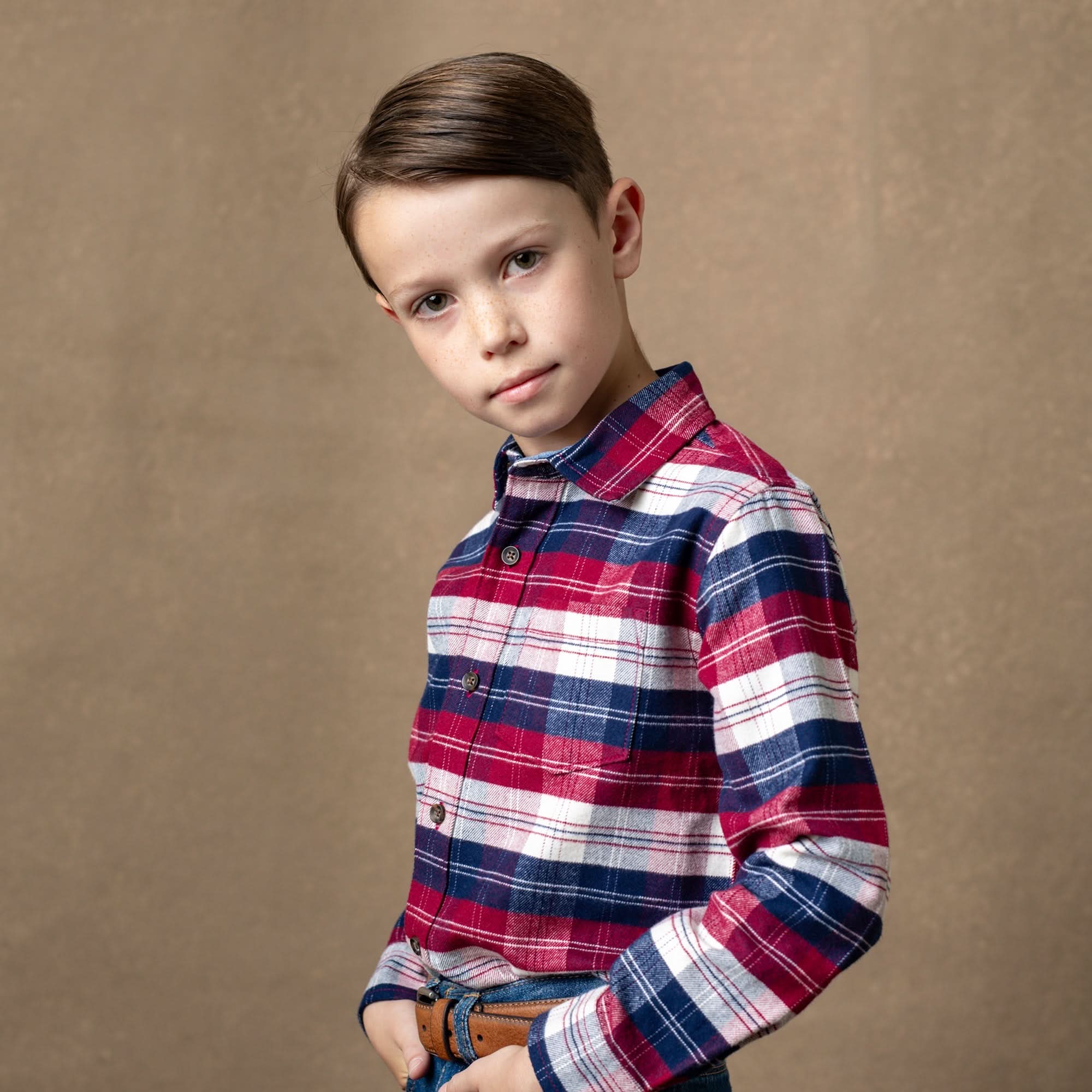 Brushed Flannel Organic Button Down Shirt - Baby