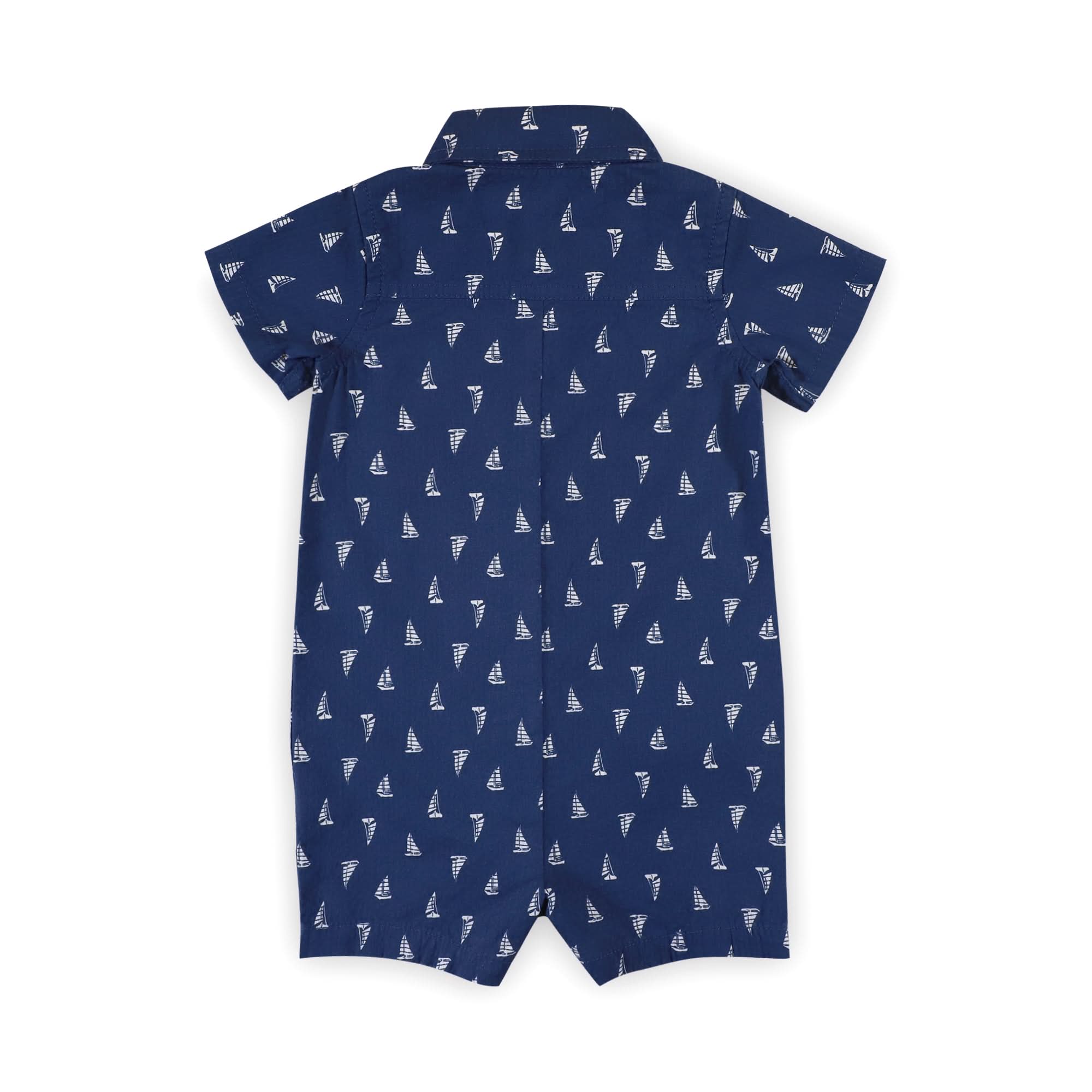 Organic Seersucker Button Front Romper