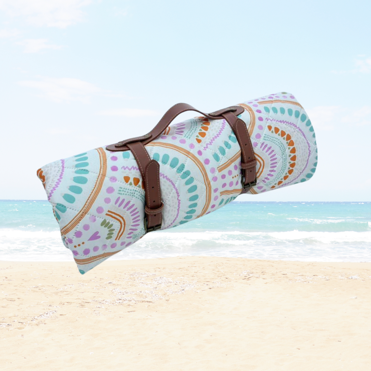 Boho Rainbows Quilted Water Resistant Beach Mat