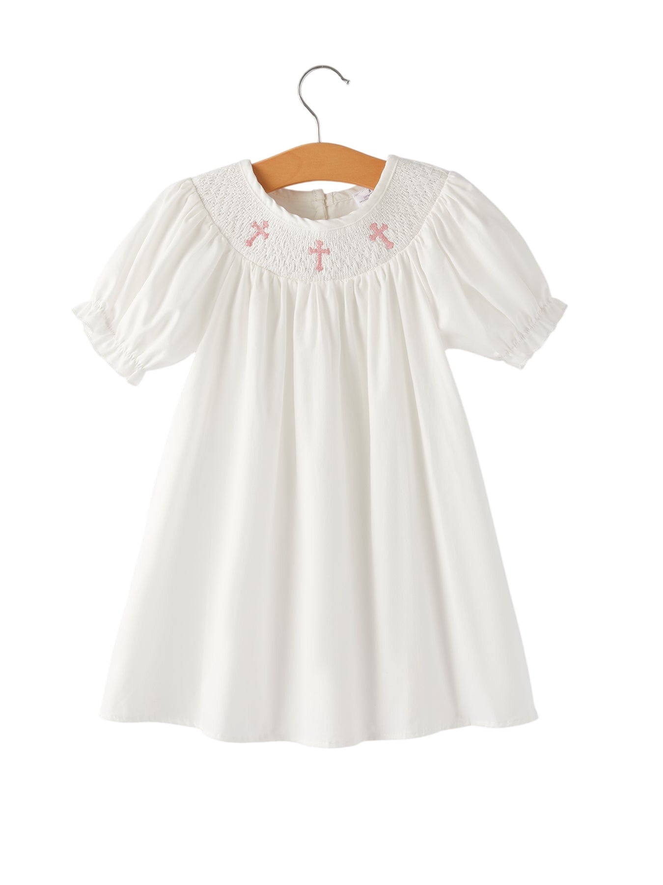 White Smocked Church Christ Bishop Christening Dress