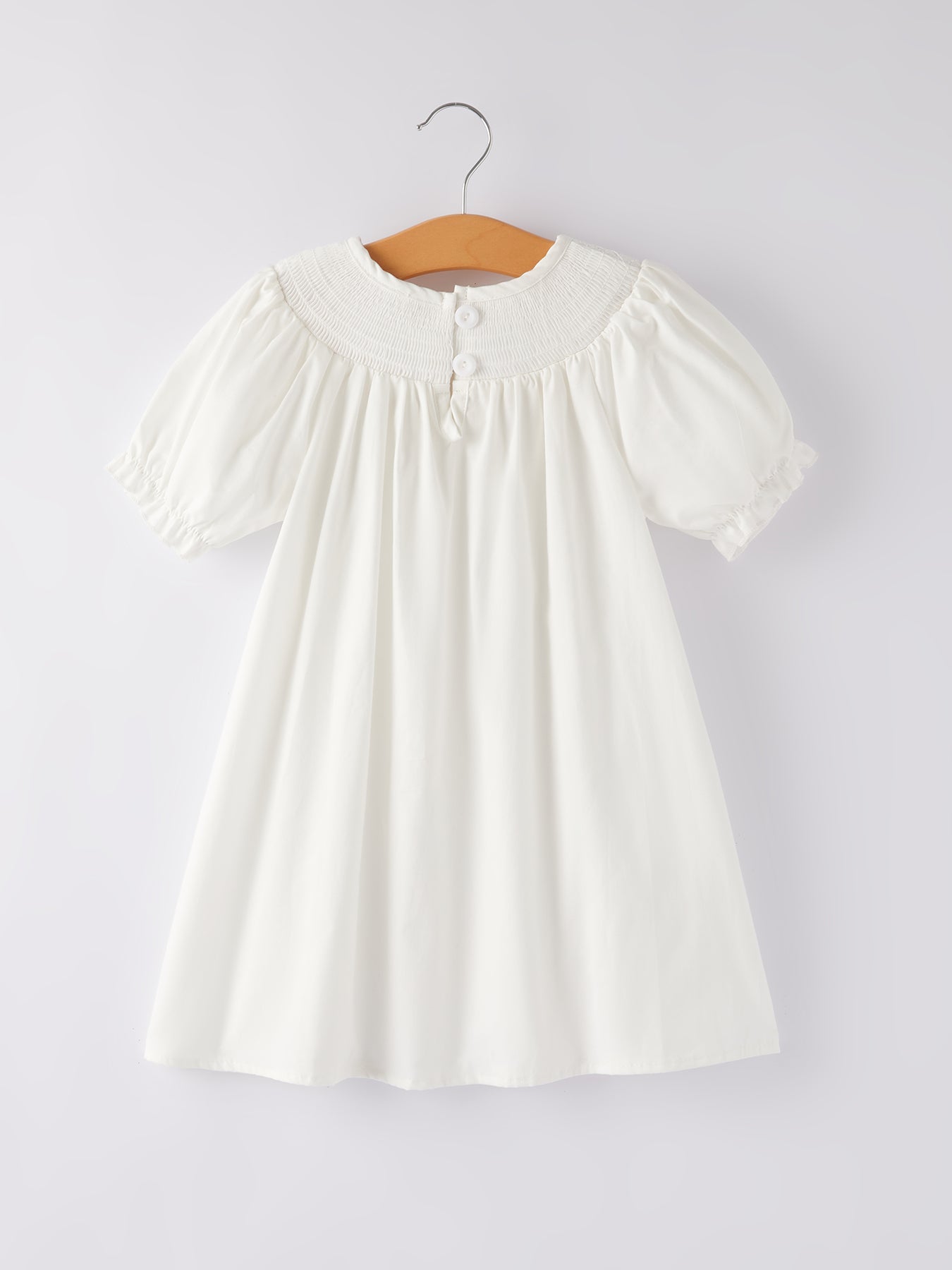 White Smocked Church Christ Bishop Christening Dress