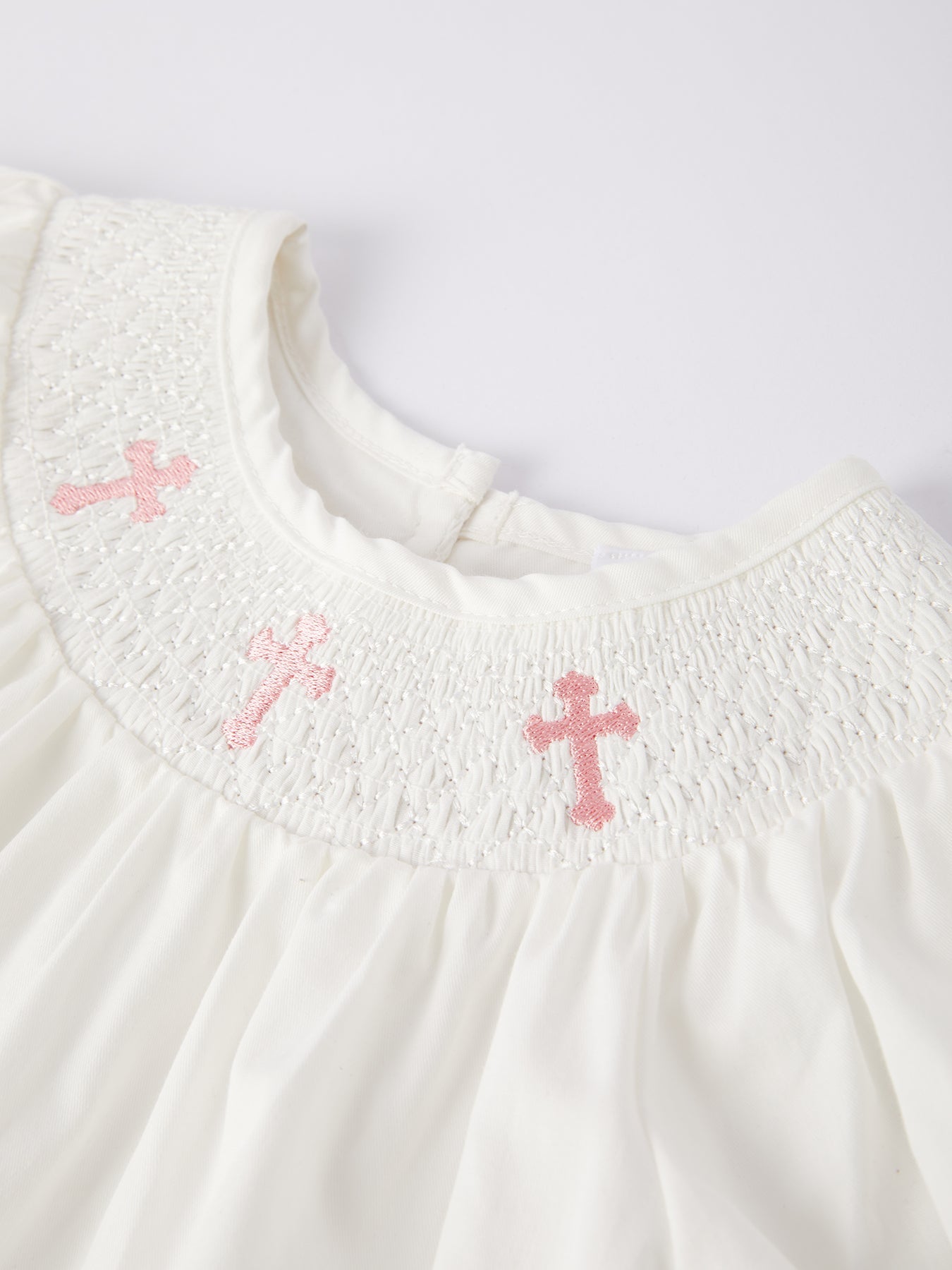 White Smocked Church Christ Bishop Christening Dress