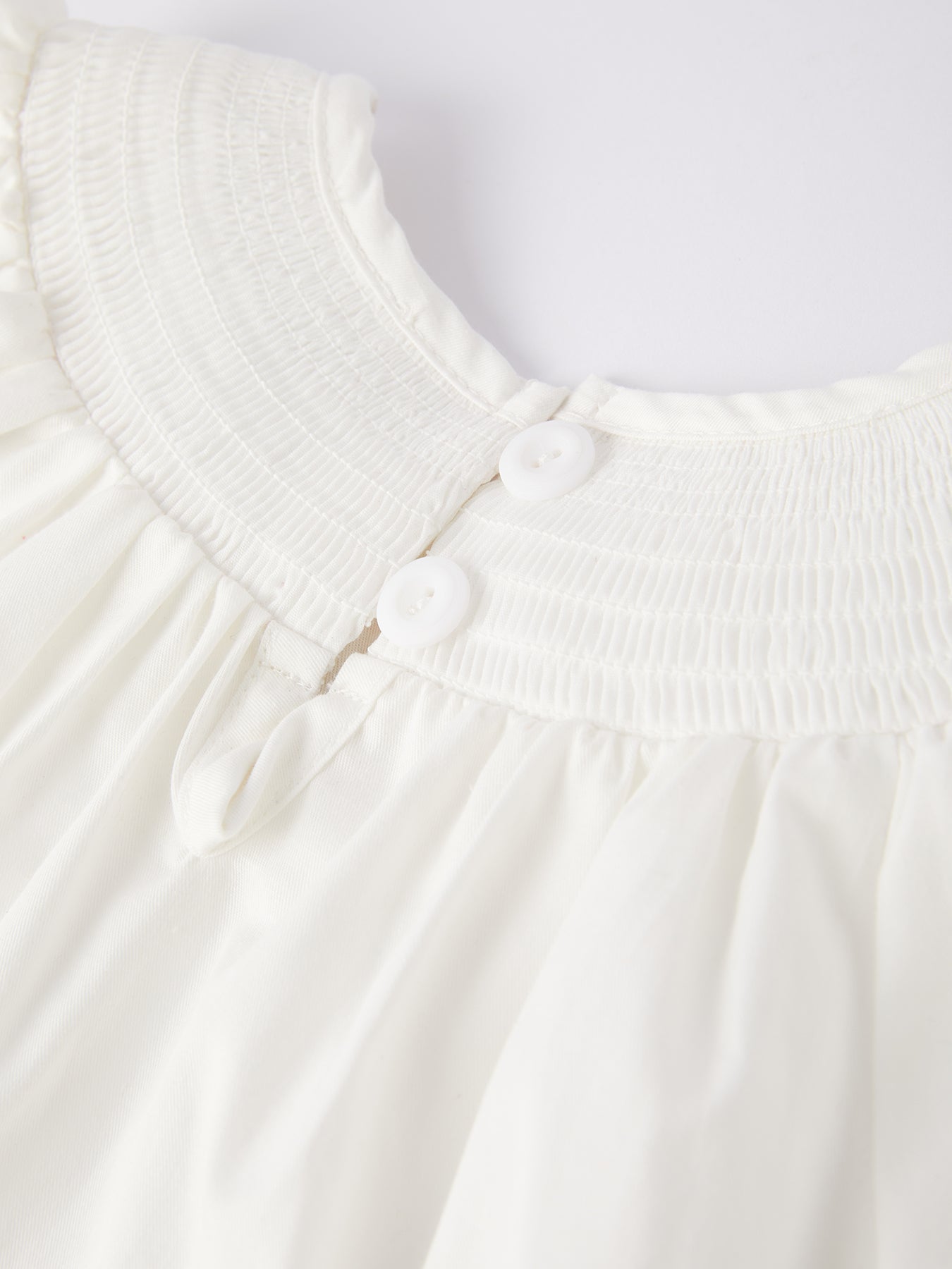 White Smocked Church Christ Bishop Christening Dress