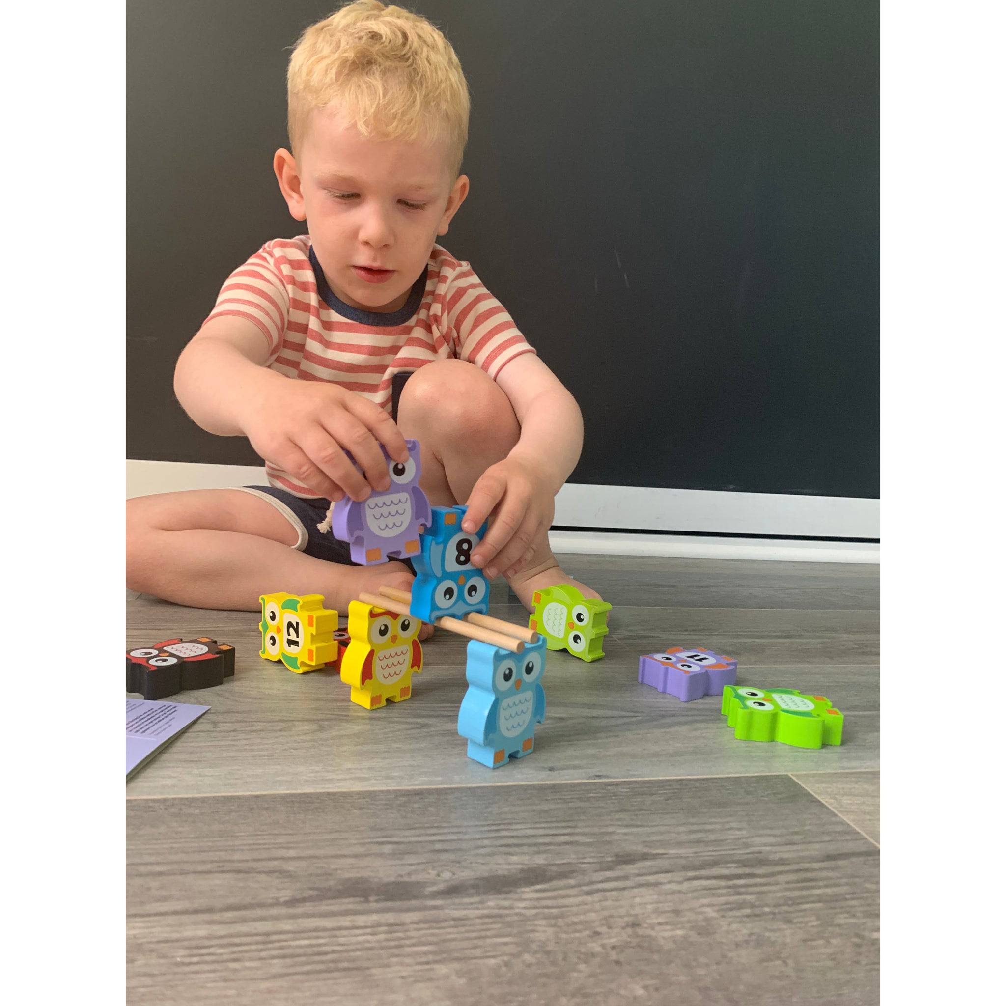 Stacking Owls Wood Balance Challenge