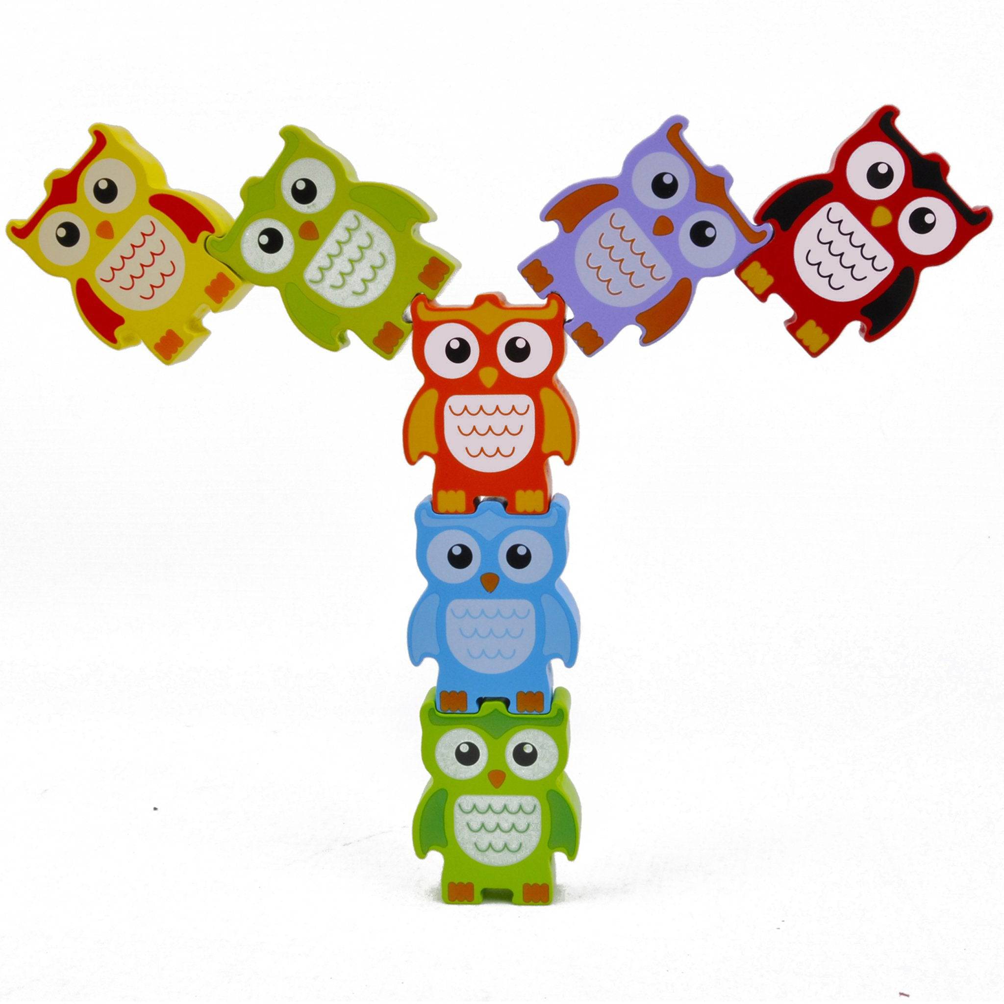 Stacking Owls Wood Balance Challenge