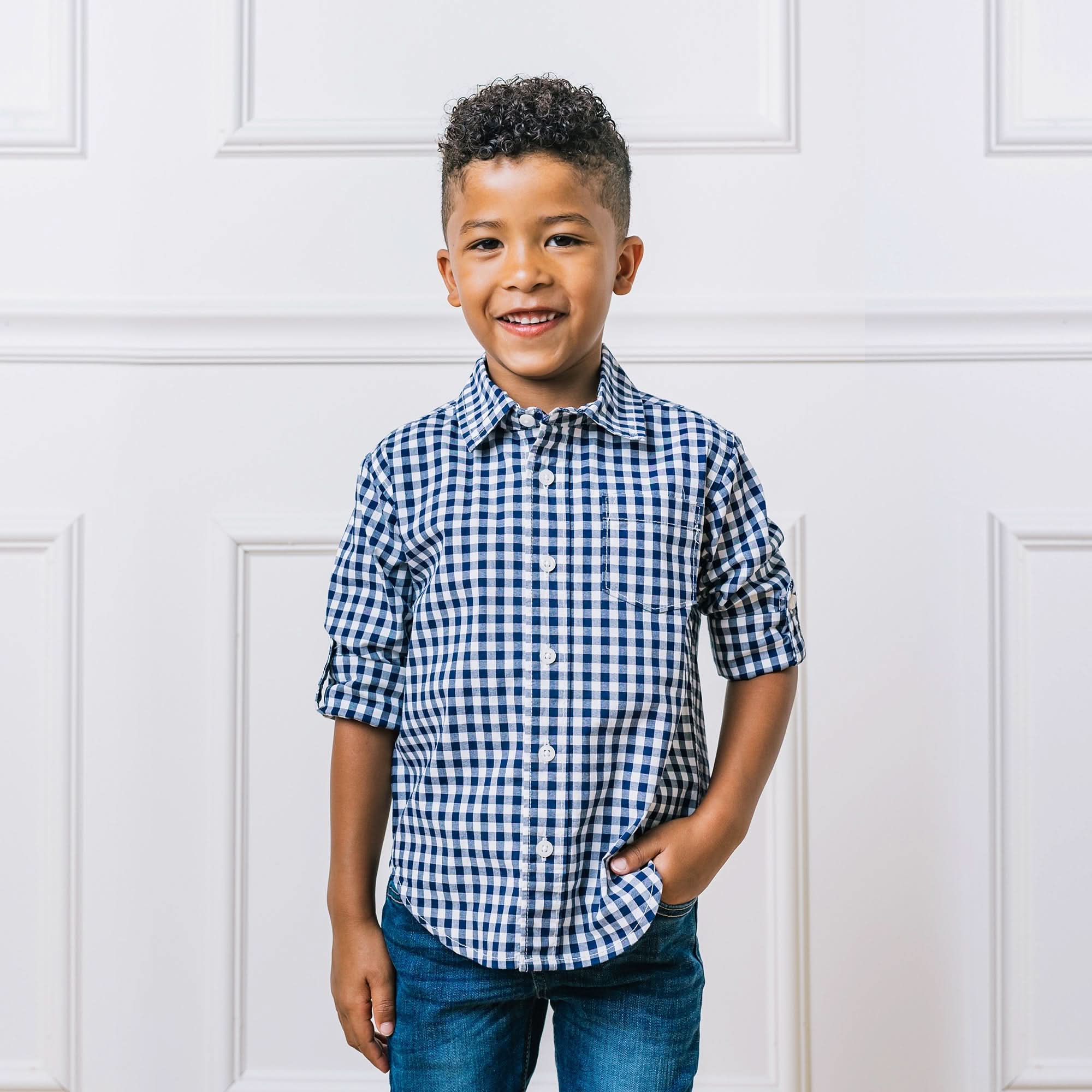 Organic Stretch Poplin Roll-up Shirt - Baby