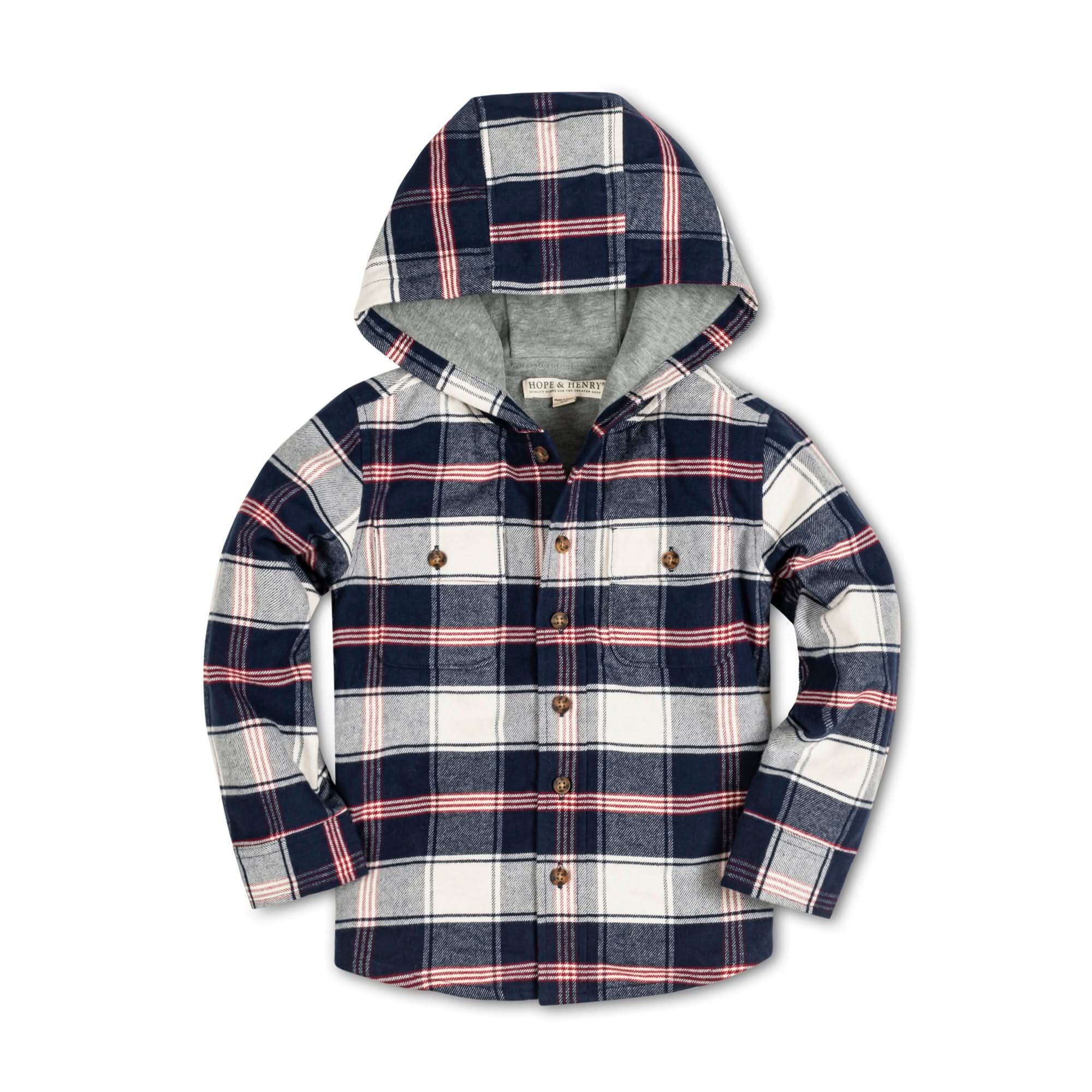 Hooded Flannel Shirt Jacket