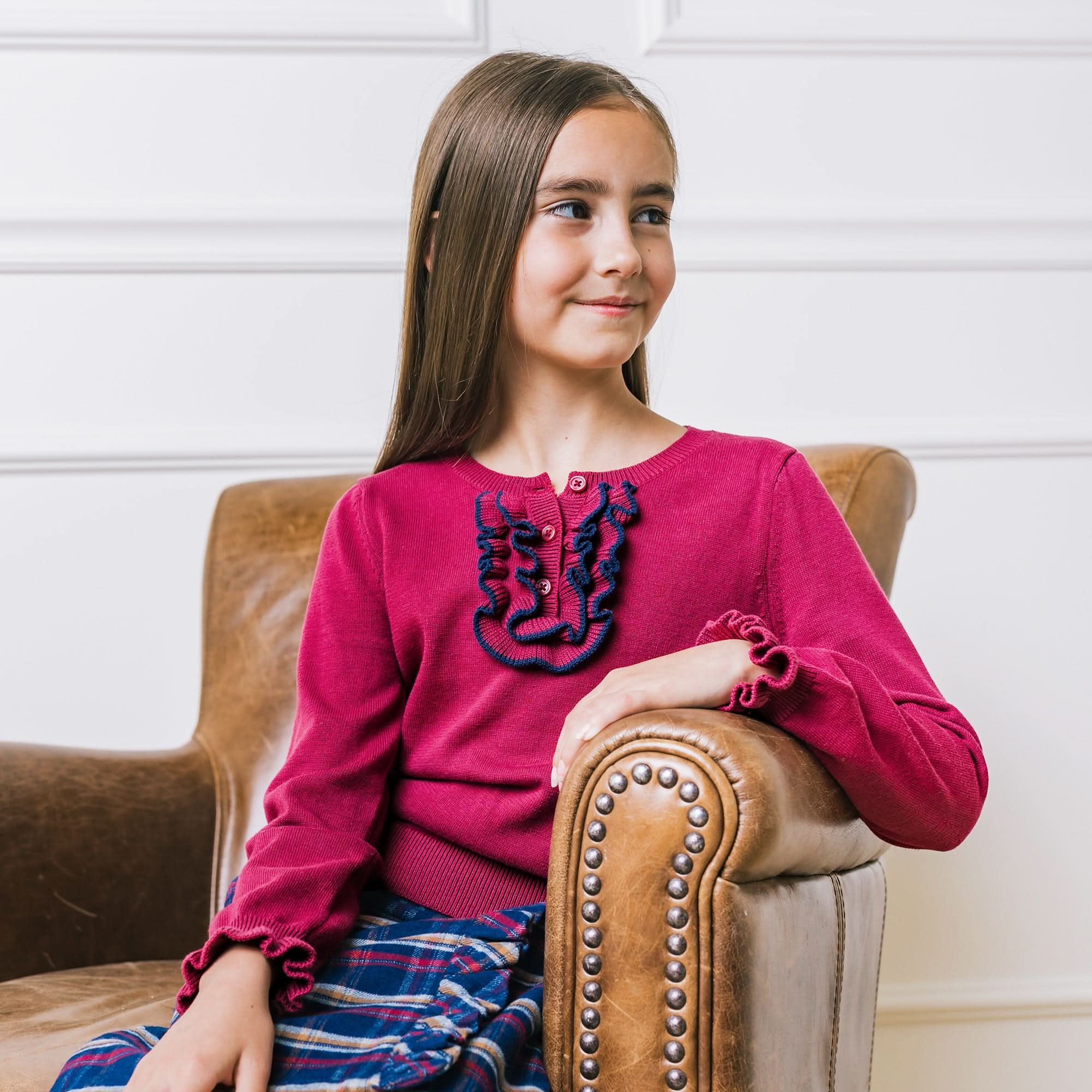 Organic Ruffle Sweater Henley - Baby