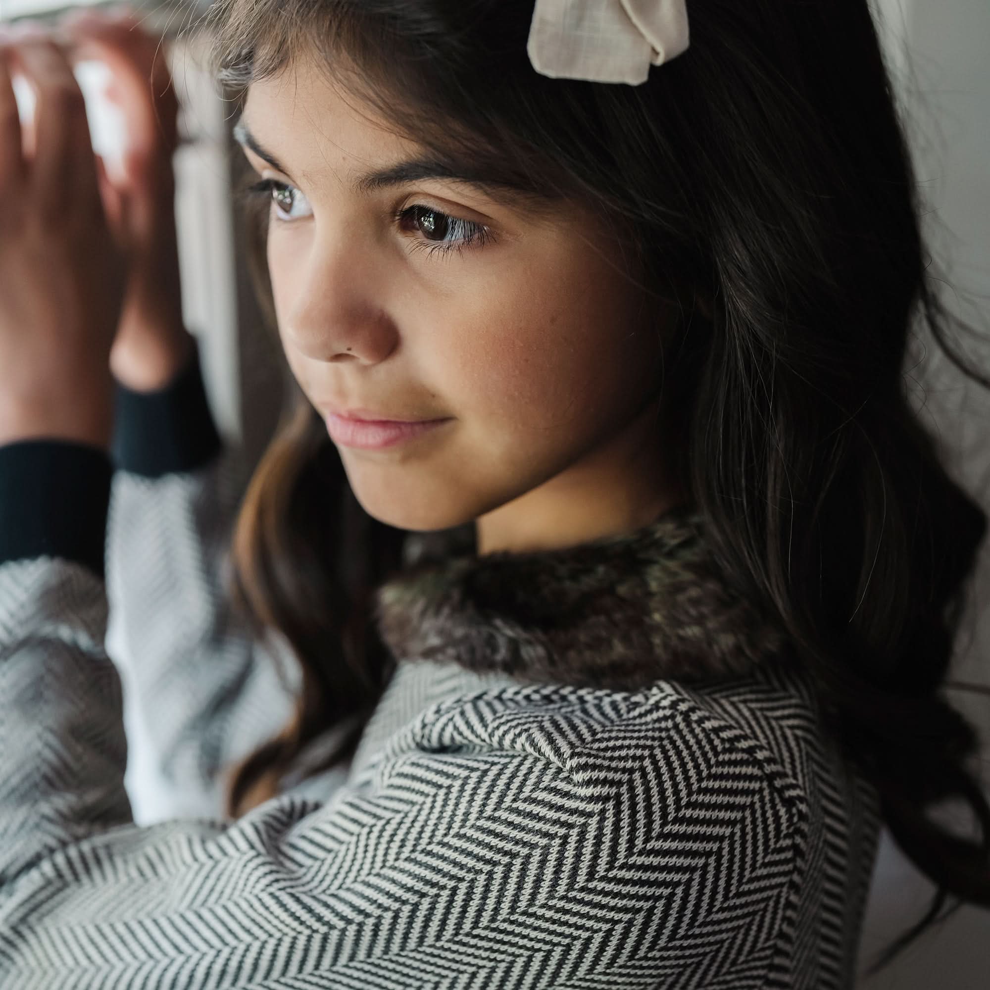 Faux Fur Cardigan And Skirt Organic Sweater Set