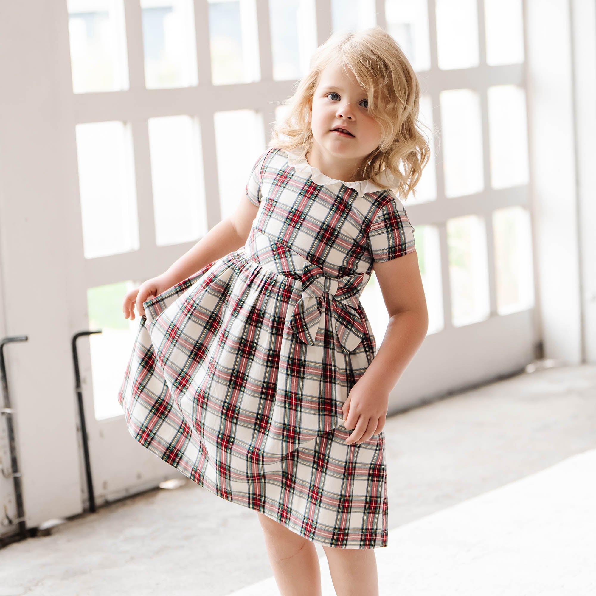 Ruffle Collar Organic Party Dress