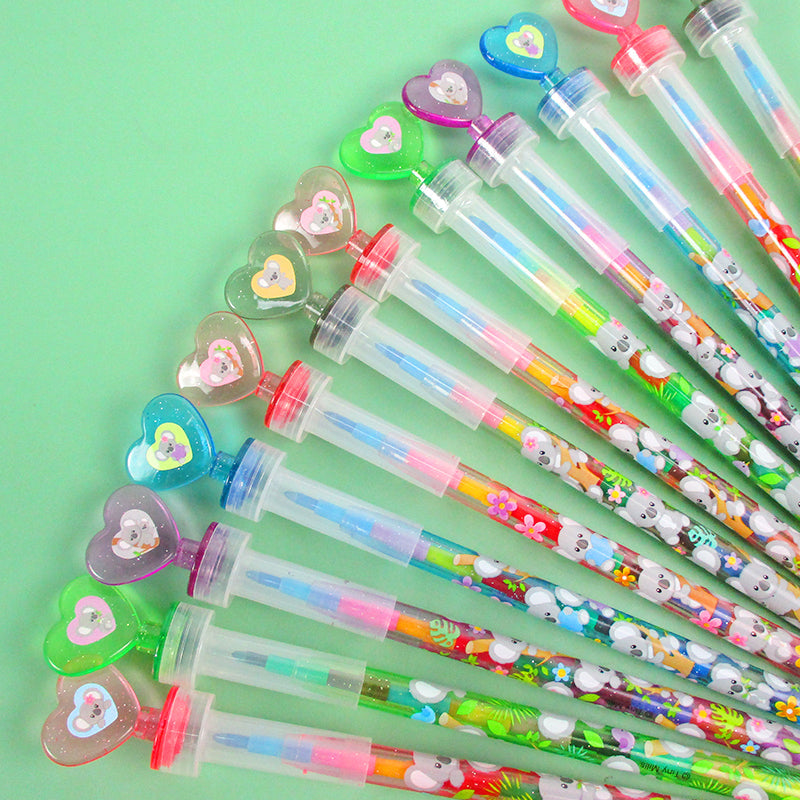 Koala Stackable Crayon With Stamper Topper