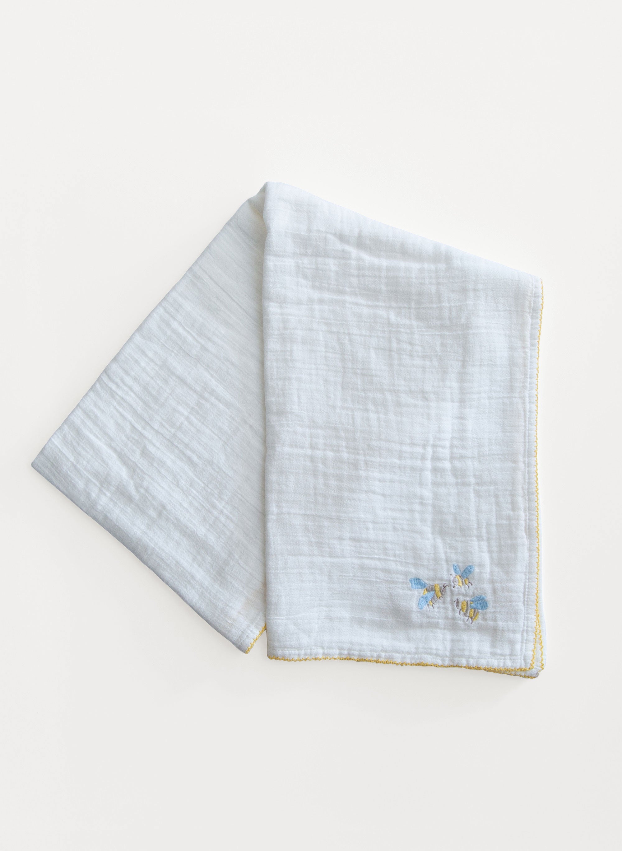 Bee Embroidered Shawl Blanket