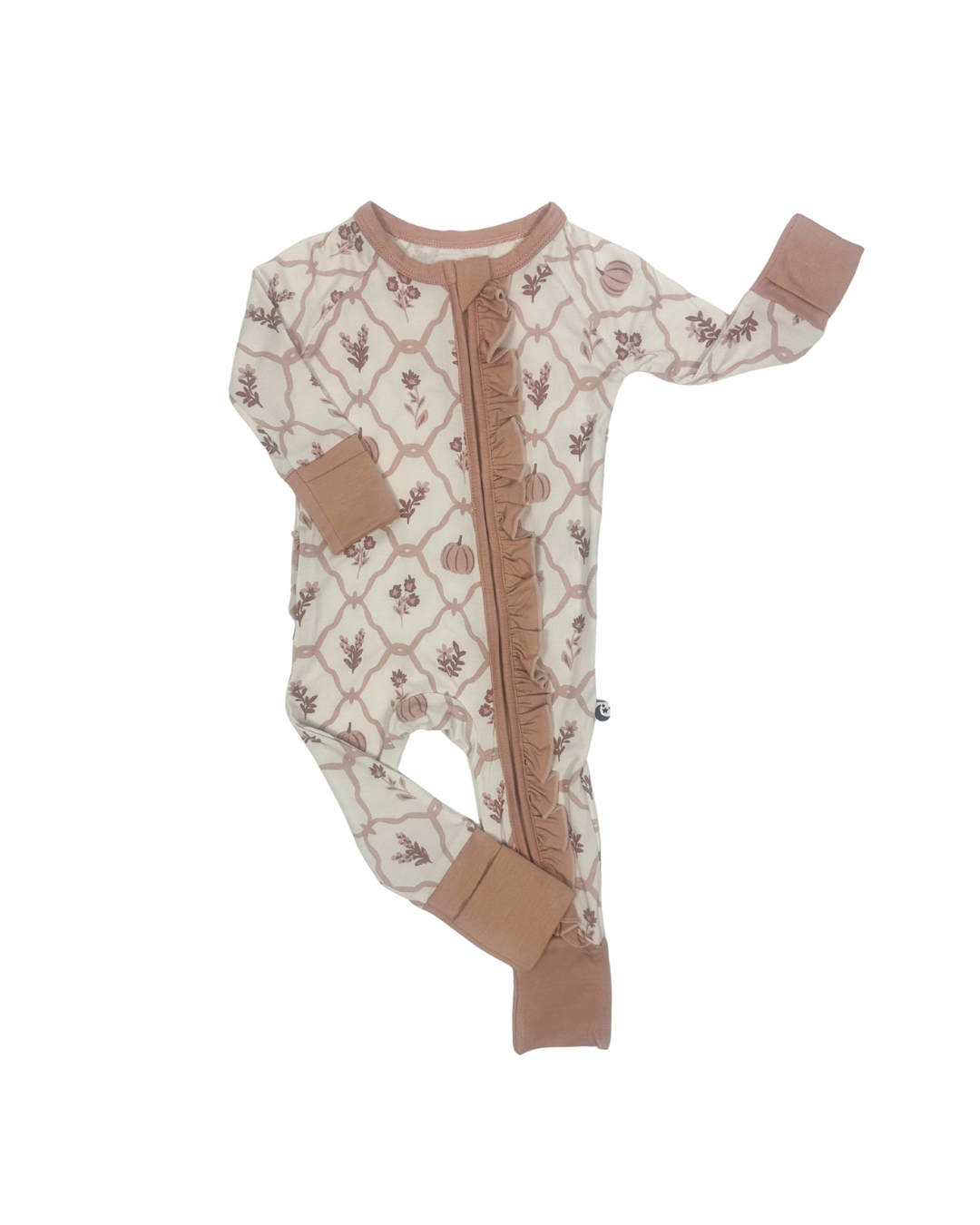 Autumn Blooms - Zipper Footie Pajamas