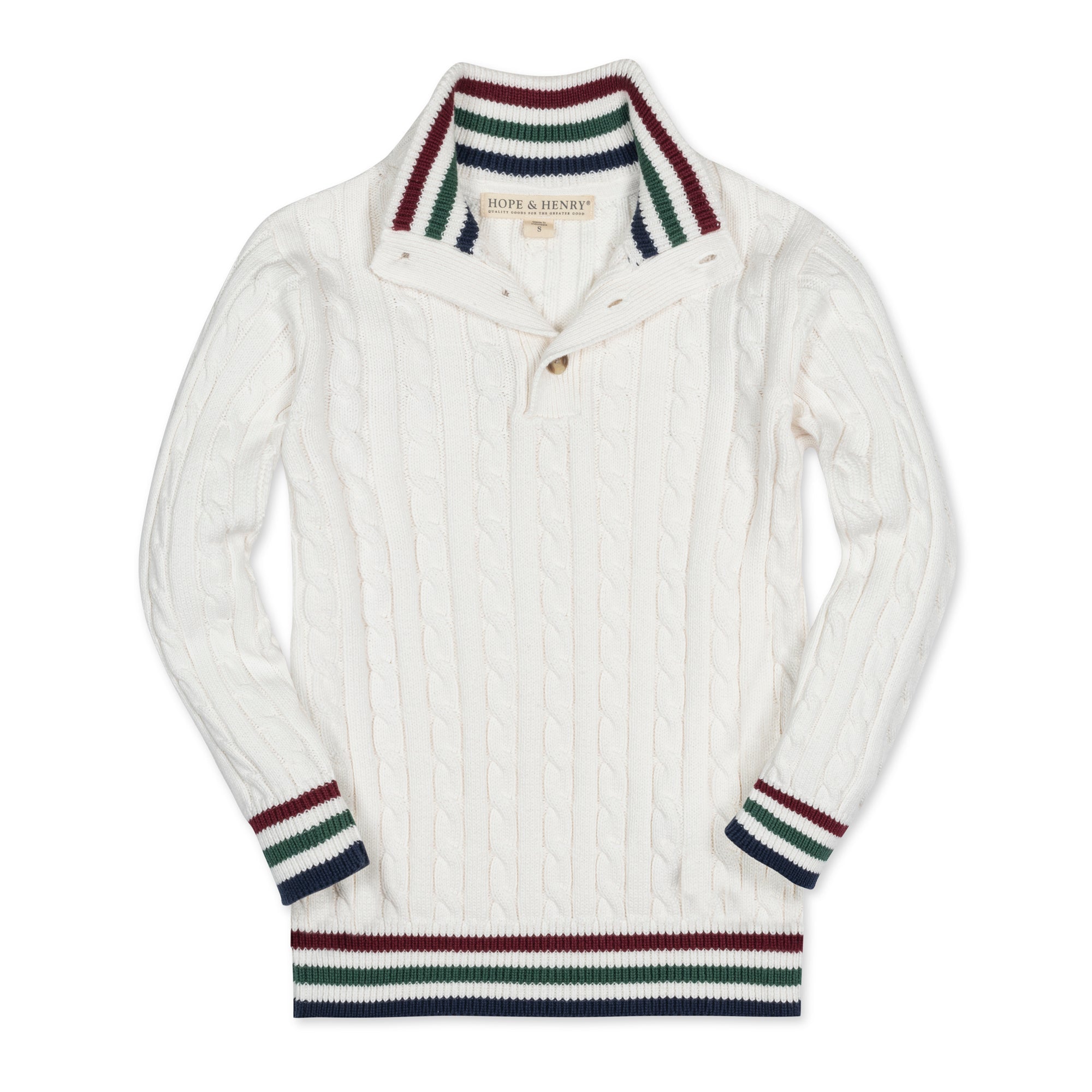 Organic Mock Neck Cable Sweater - Baby