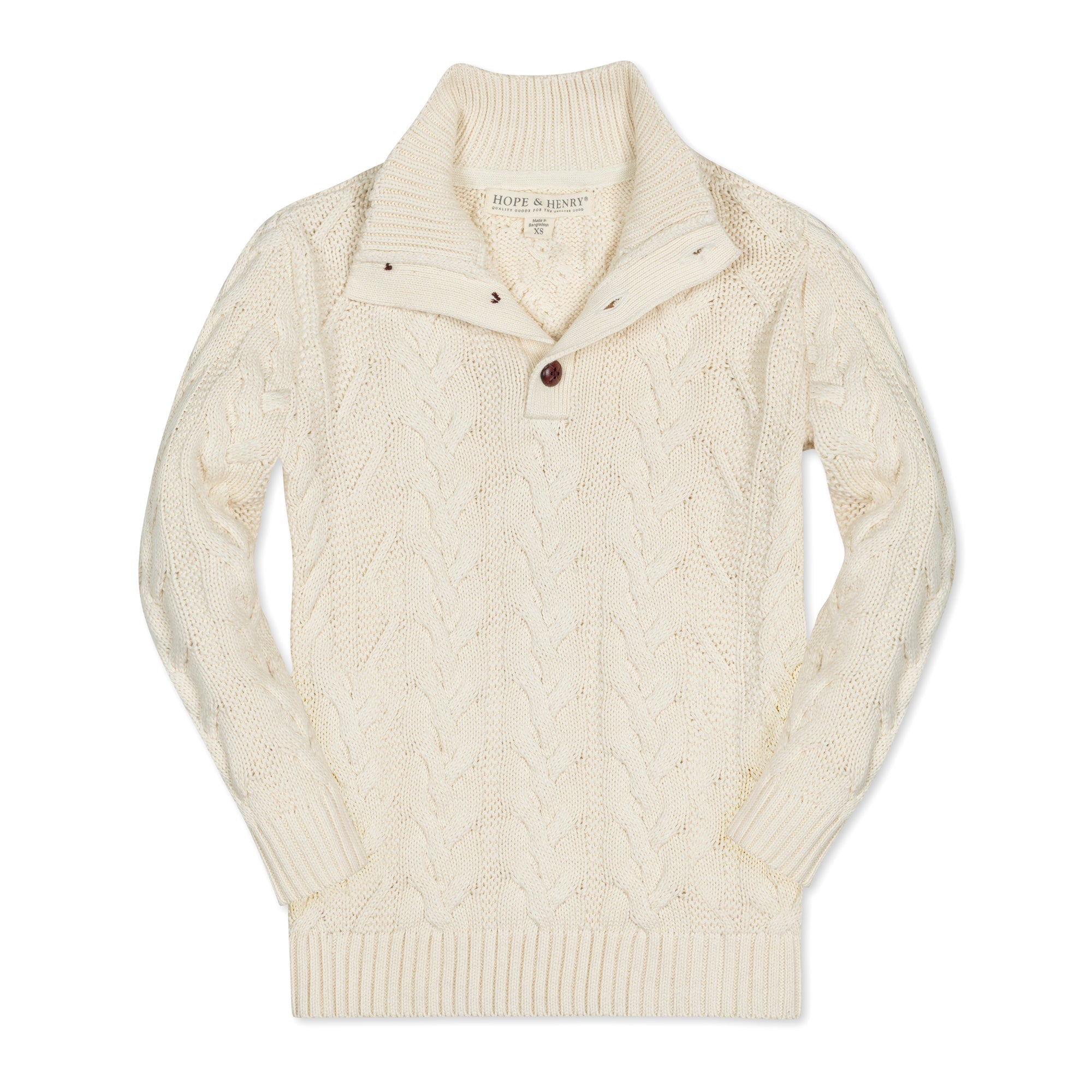 Organic Mock Neck Cable Sweater - Baby