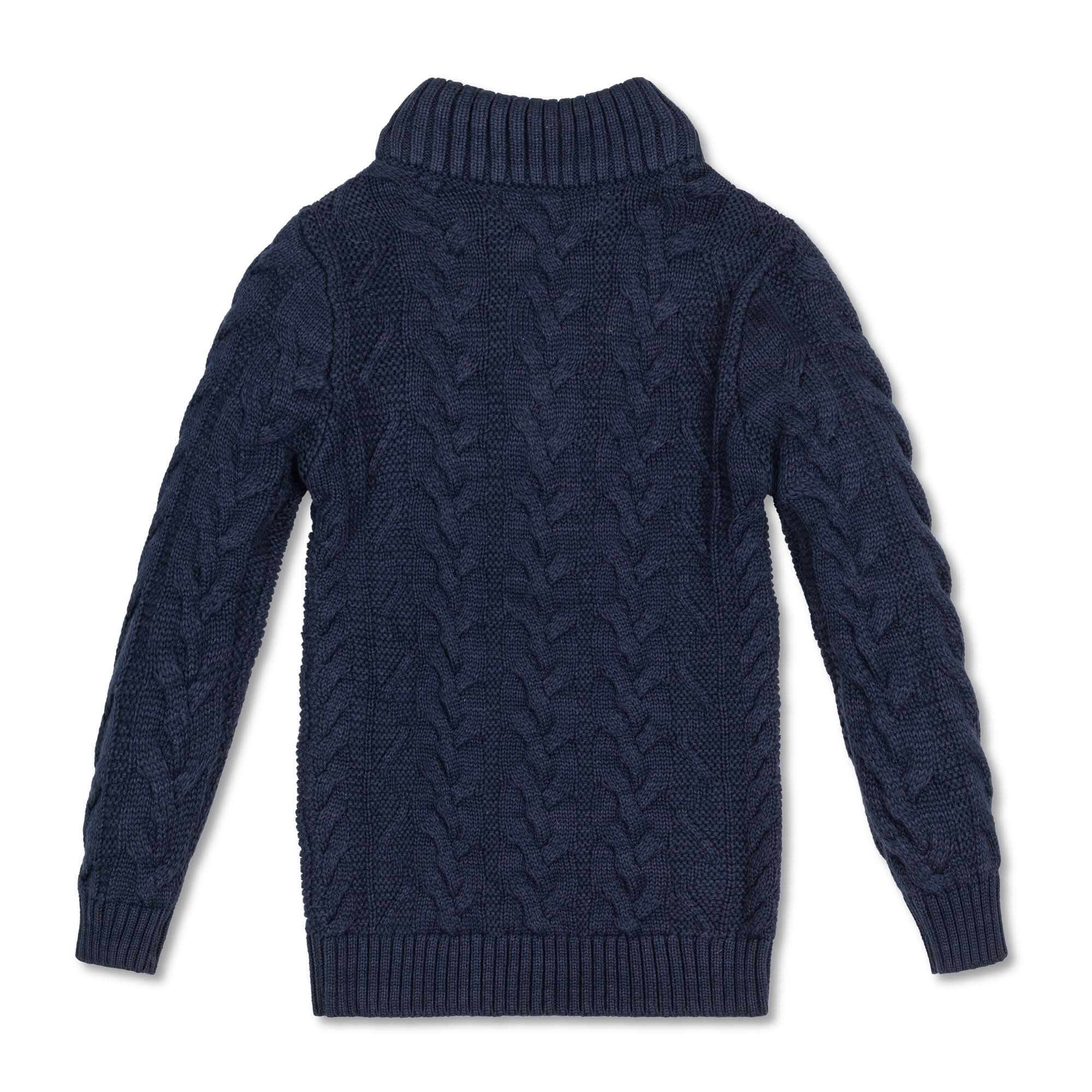 Organic Mock Neck Cable Sweater