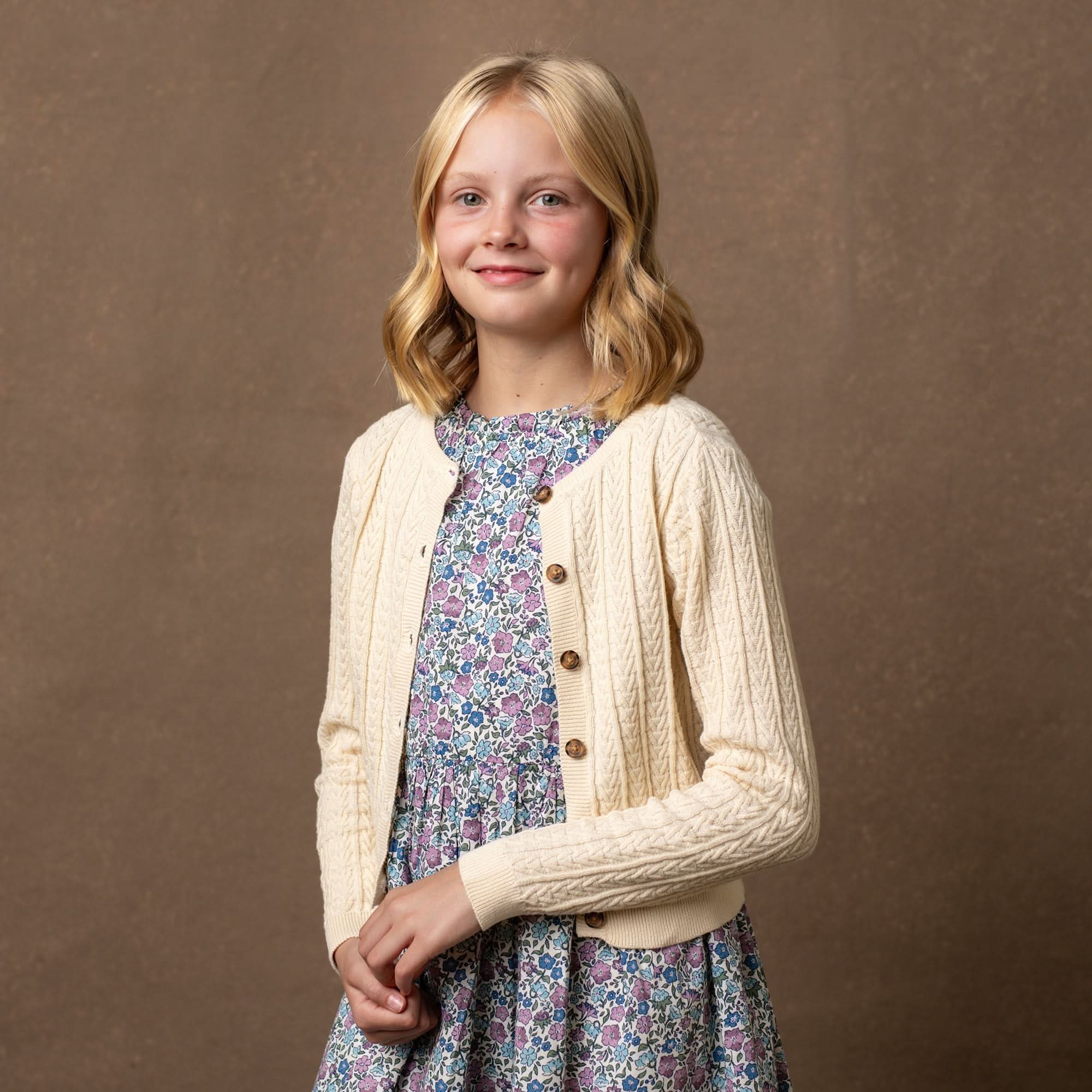 Organic Chevron Cable Cardigan - Baby