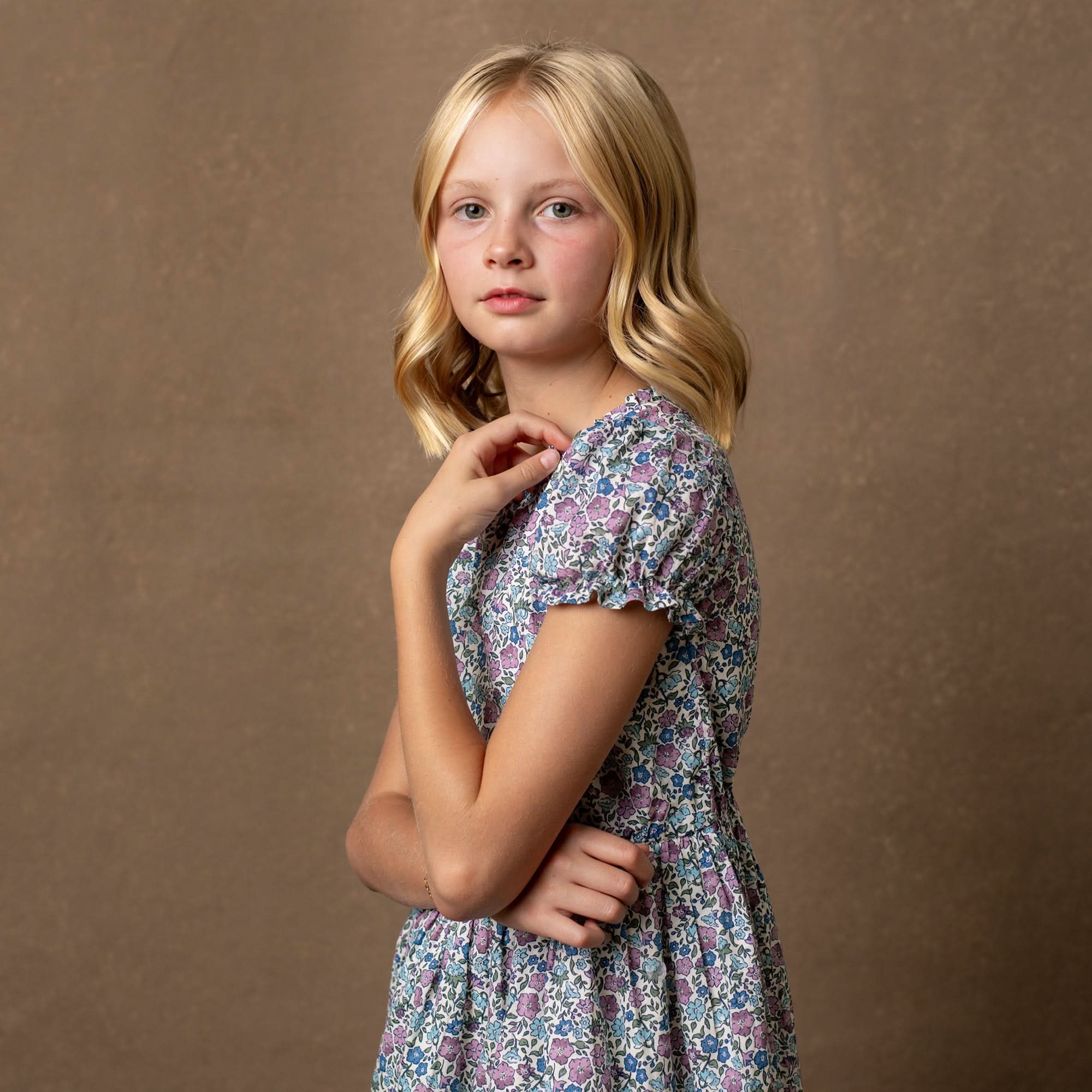 Organic Ruffle Edge Puff Sleeve Dress - Baby