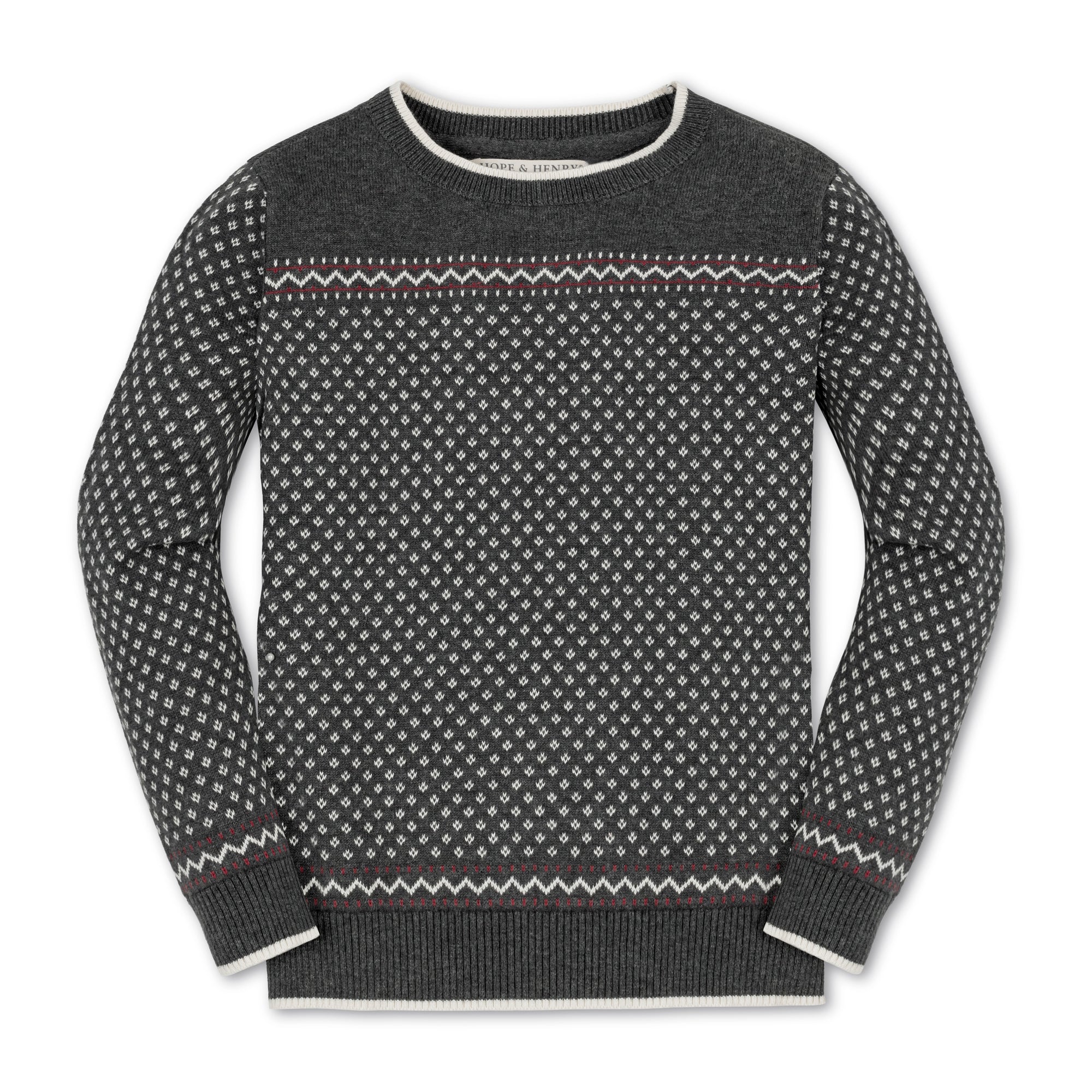 Organic Intarsia Crew Neck Sweater - Baby