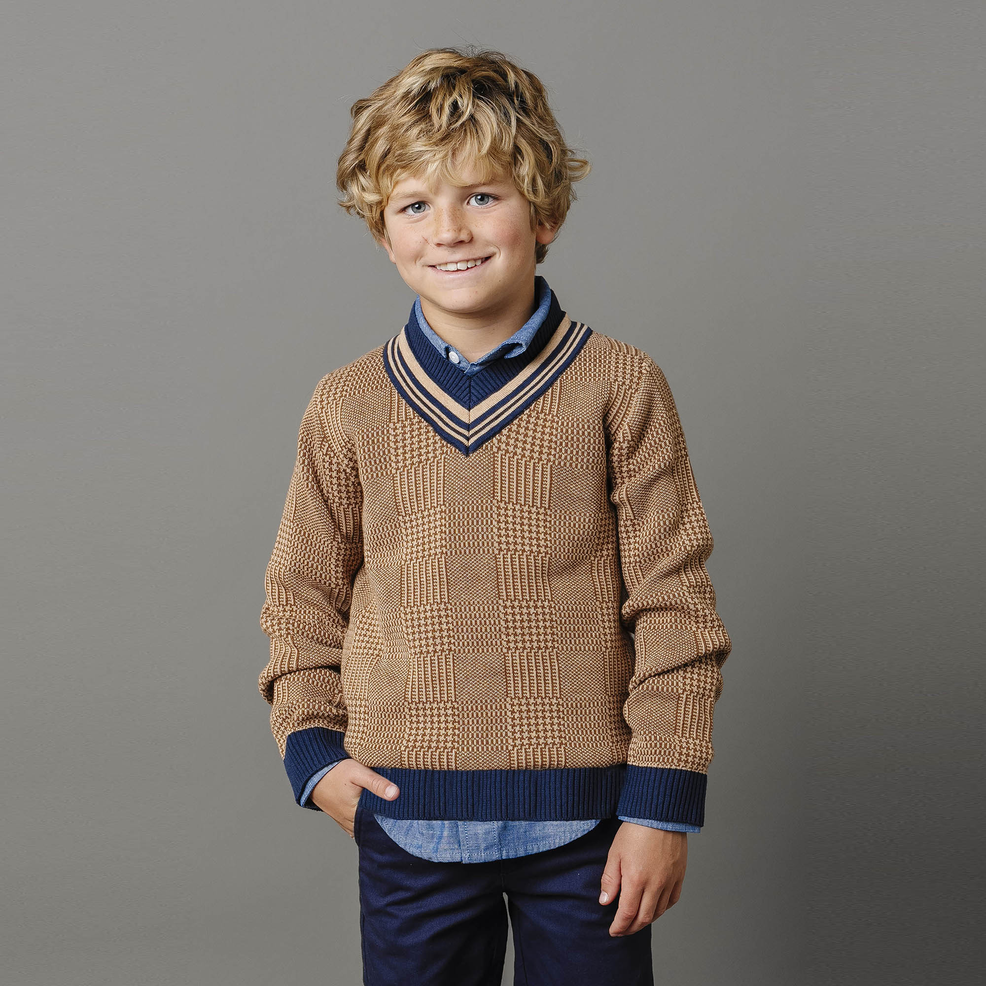 Organic Intarsia Cricket Sweater