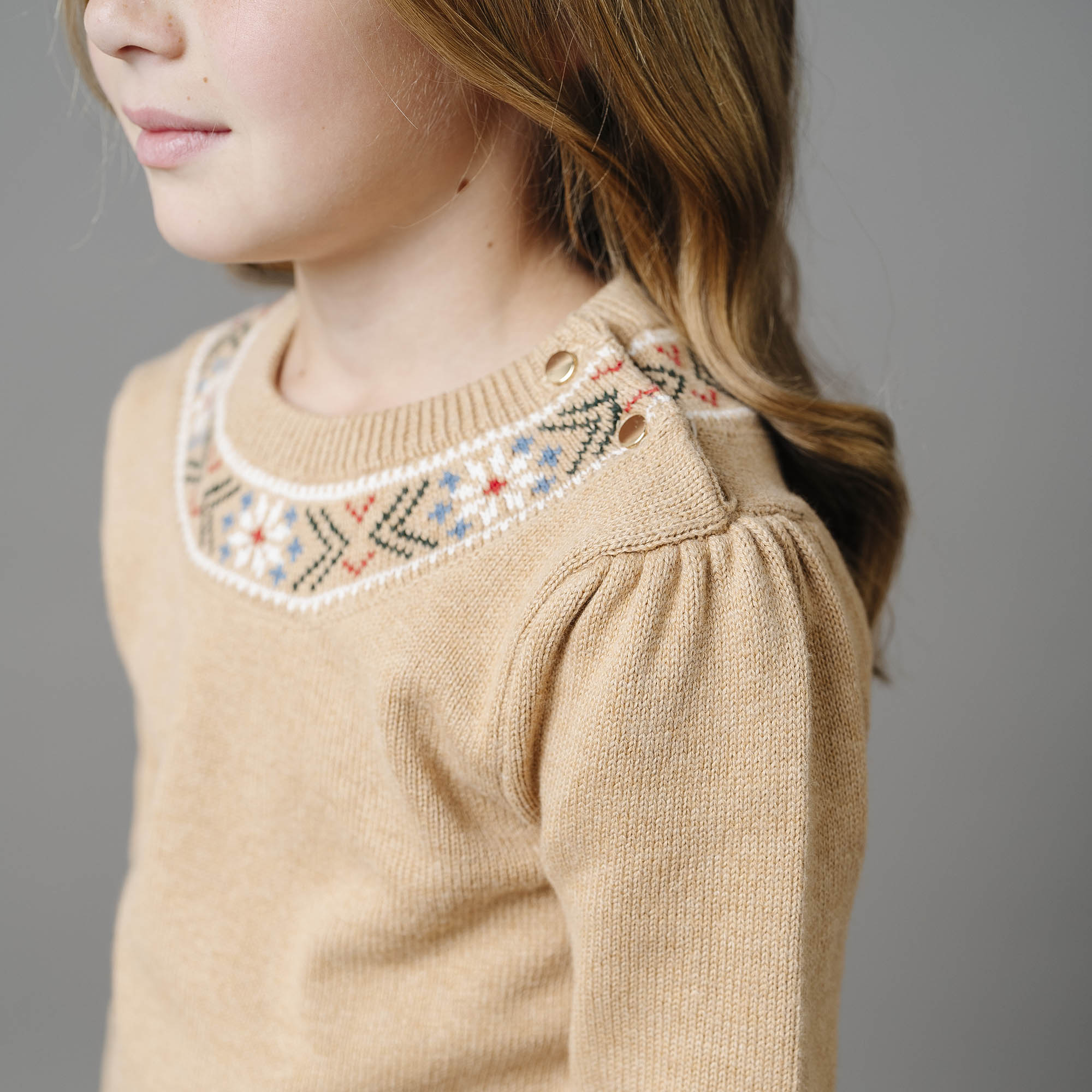 Organic Intarsia Trim Sweater - Baby