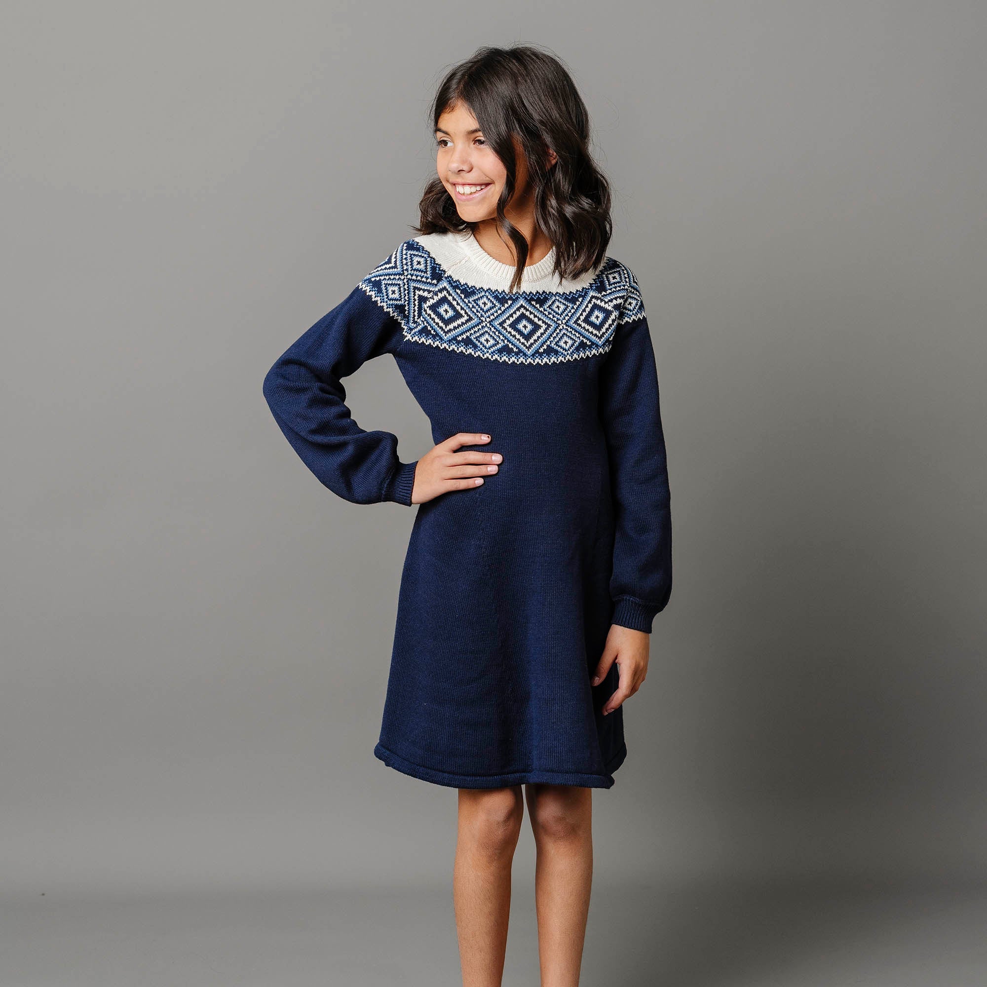 Organic Fair Isle Raglan Sweater Dress