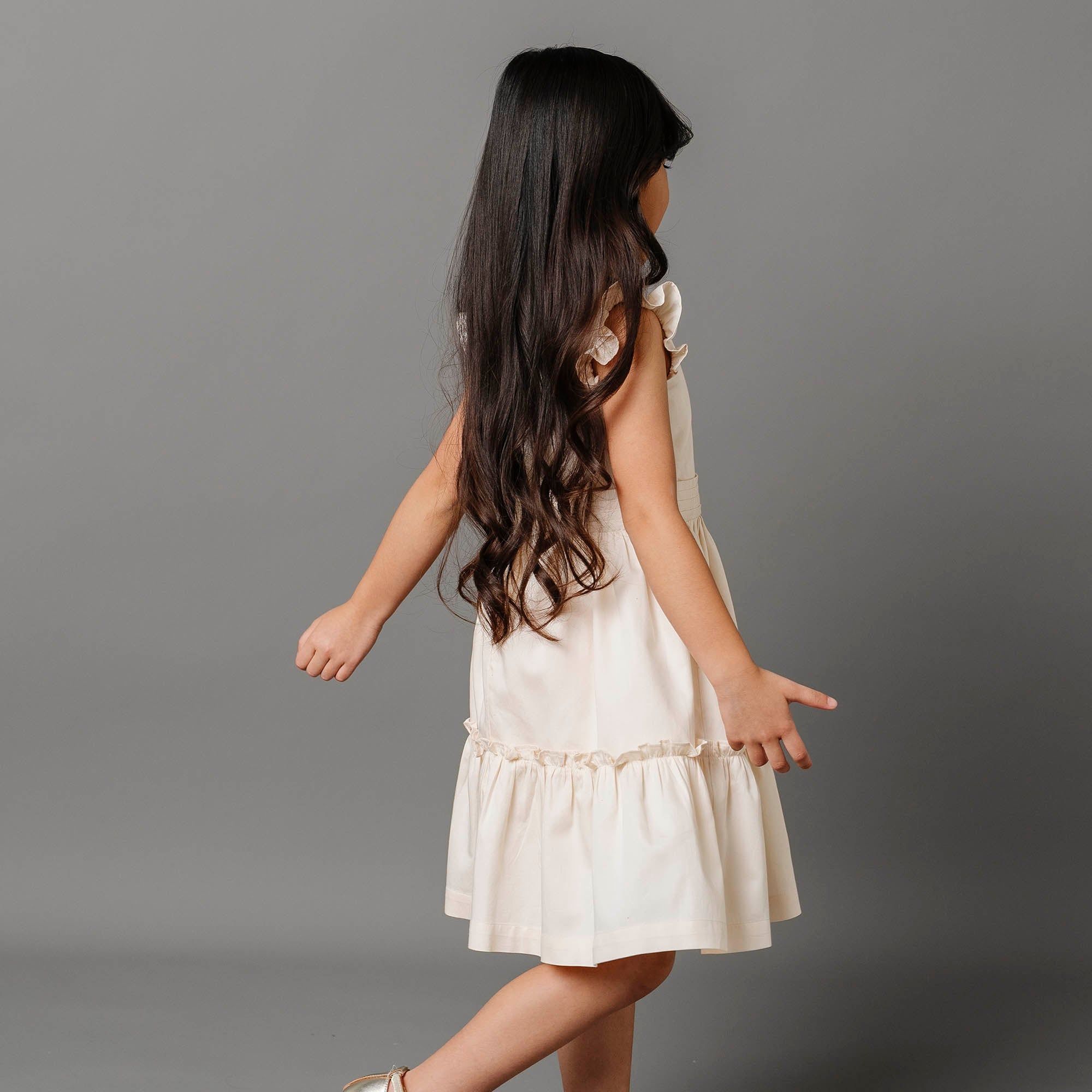Organic Tiered Sateen Party Dress