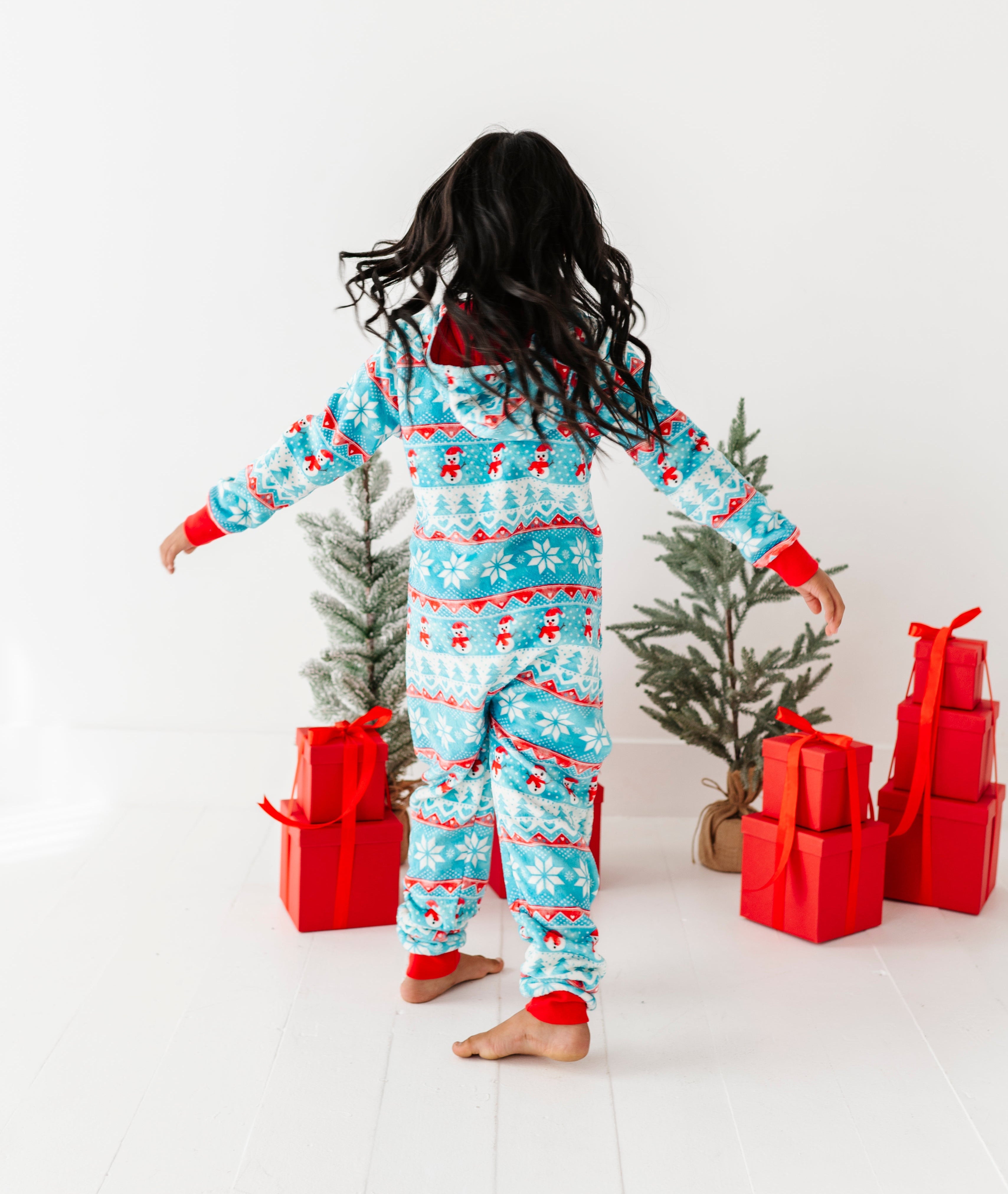 Frosty Fair Isle Microfleece Hooded Jumpsuit