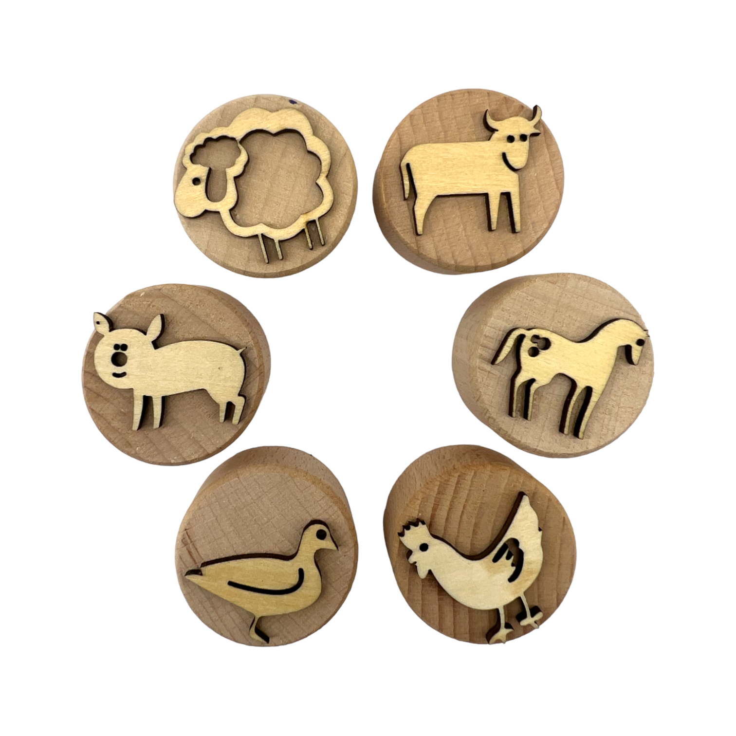 **pre-order (ships In 3-4 Weeks)**wooden Playdough Stampers Set
