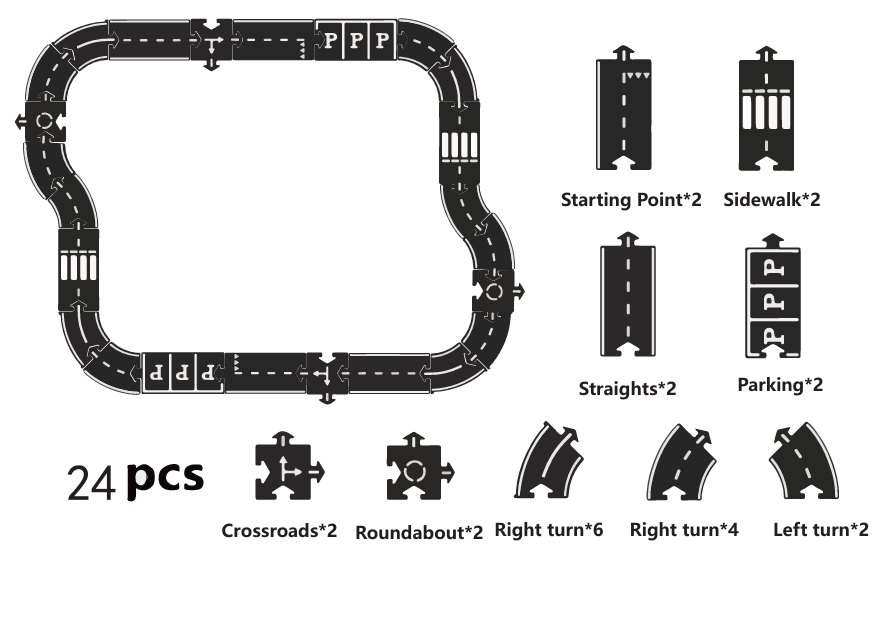 Rubber Roads Play Set