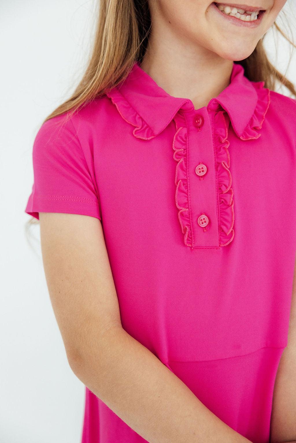 Hot Pink S/s Polo Dress