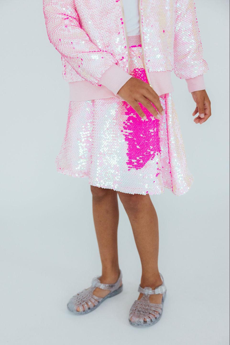 Diva Pink Flip Sequin Twirl Skort