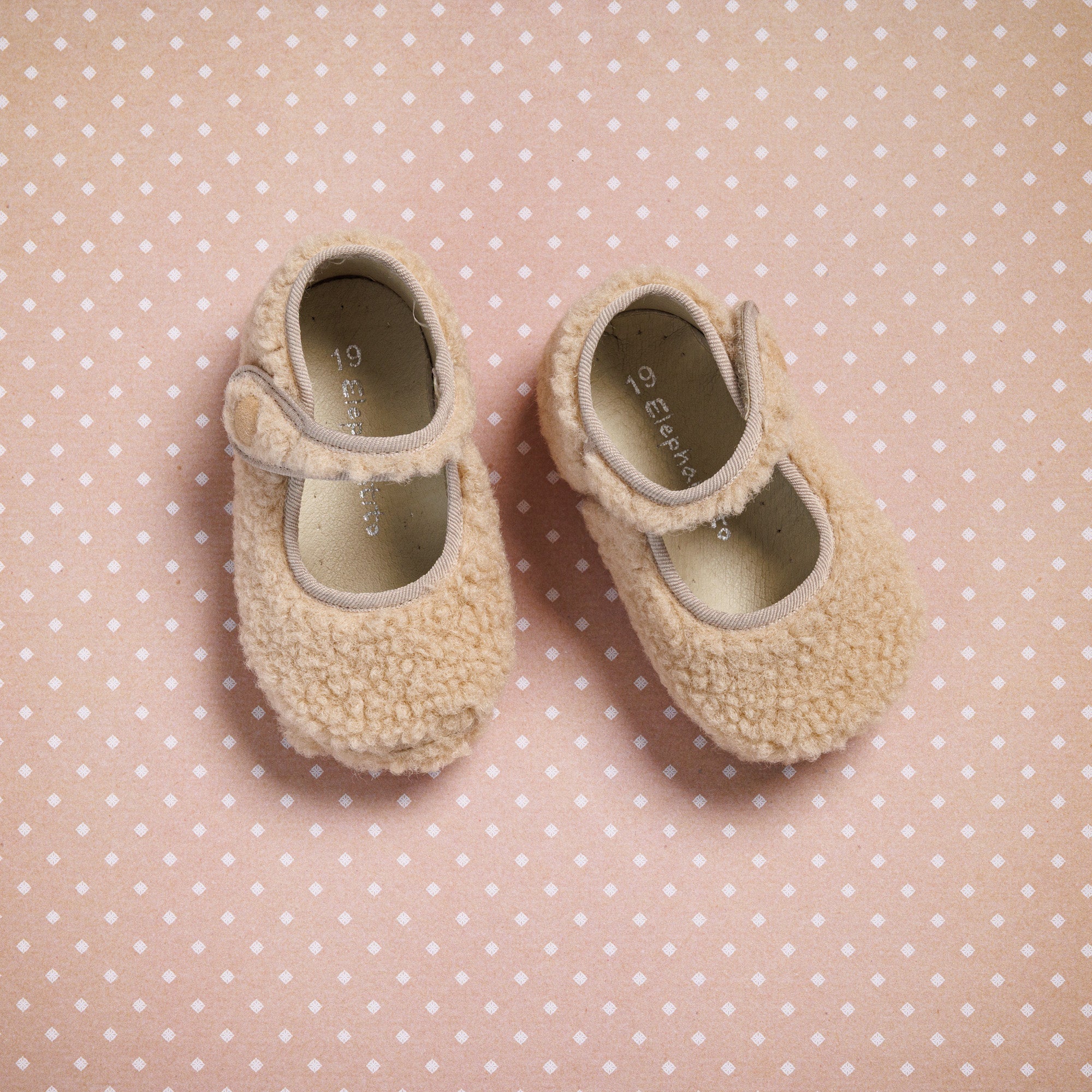 Shearling Baby Mary Jane Beige