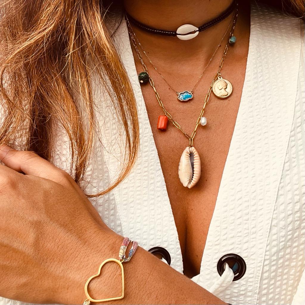 Pepper Cowrie Shell Necklace