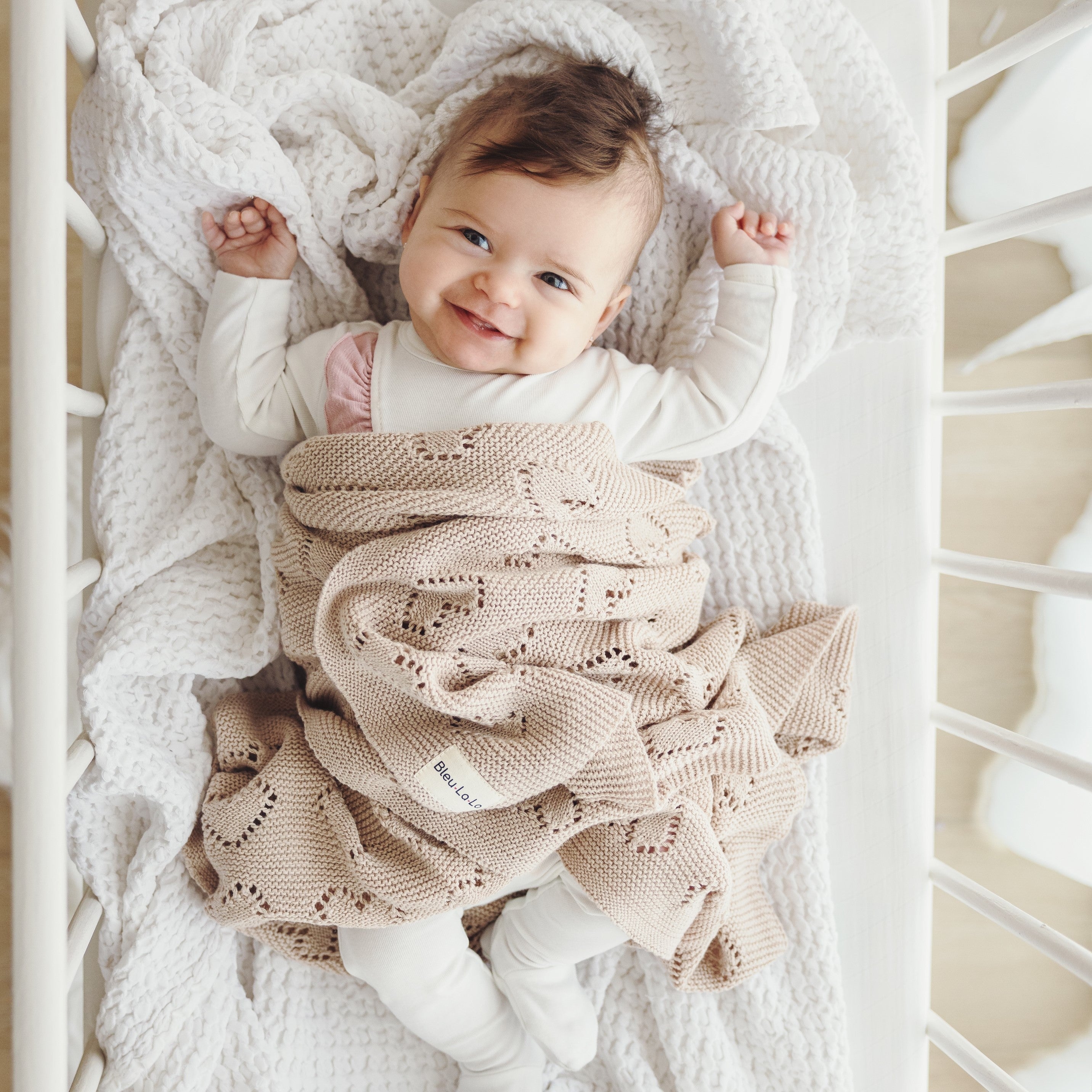 100% Cotton Luxury Knit Heart Swaddle Baby Blanket