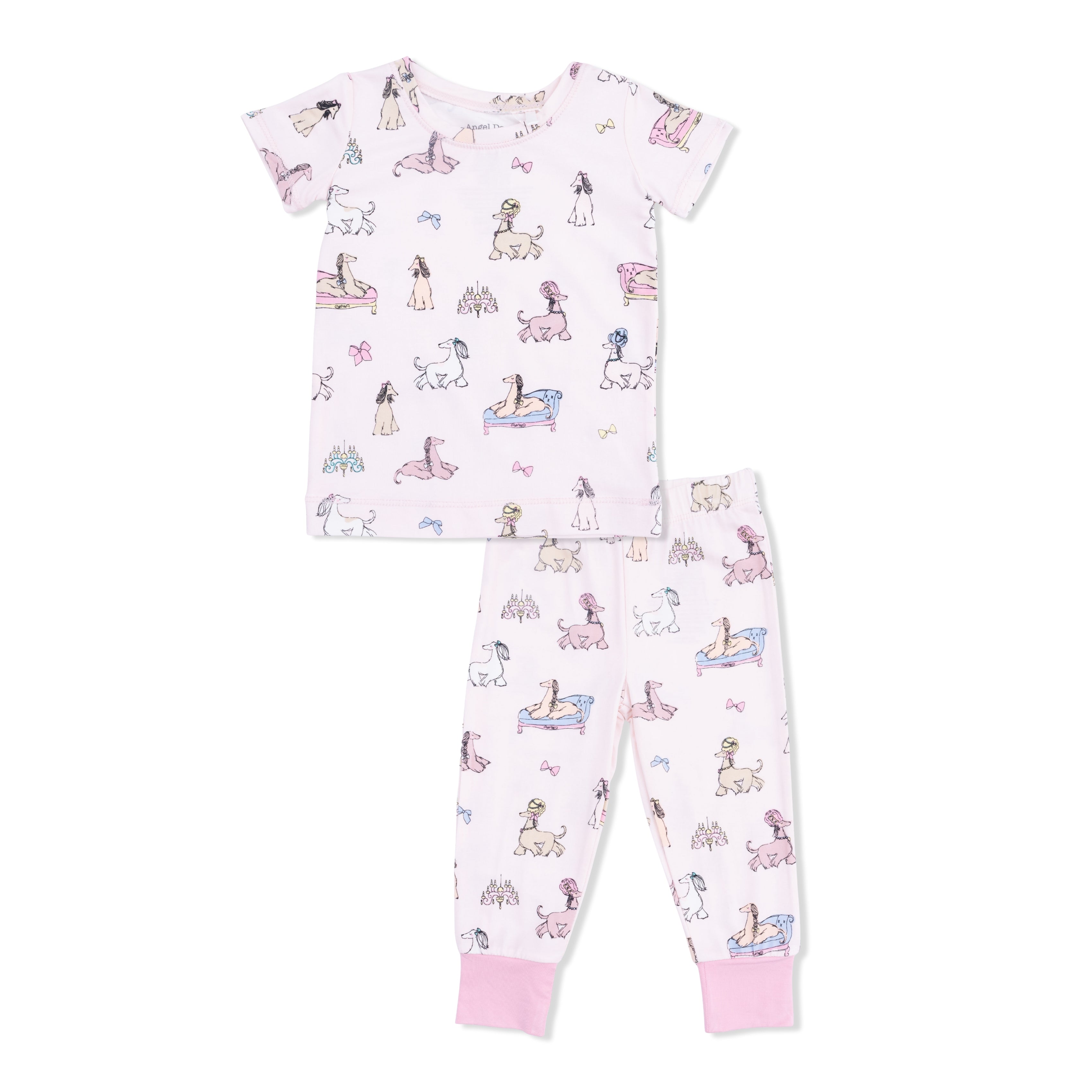 Fancy Hounds With Bows - Short Sleeve Loungewear Set