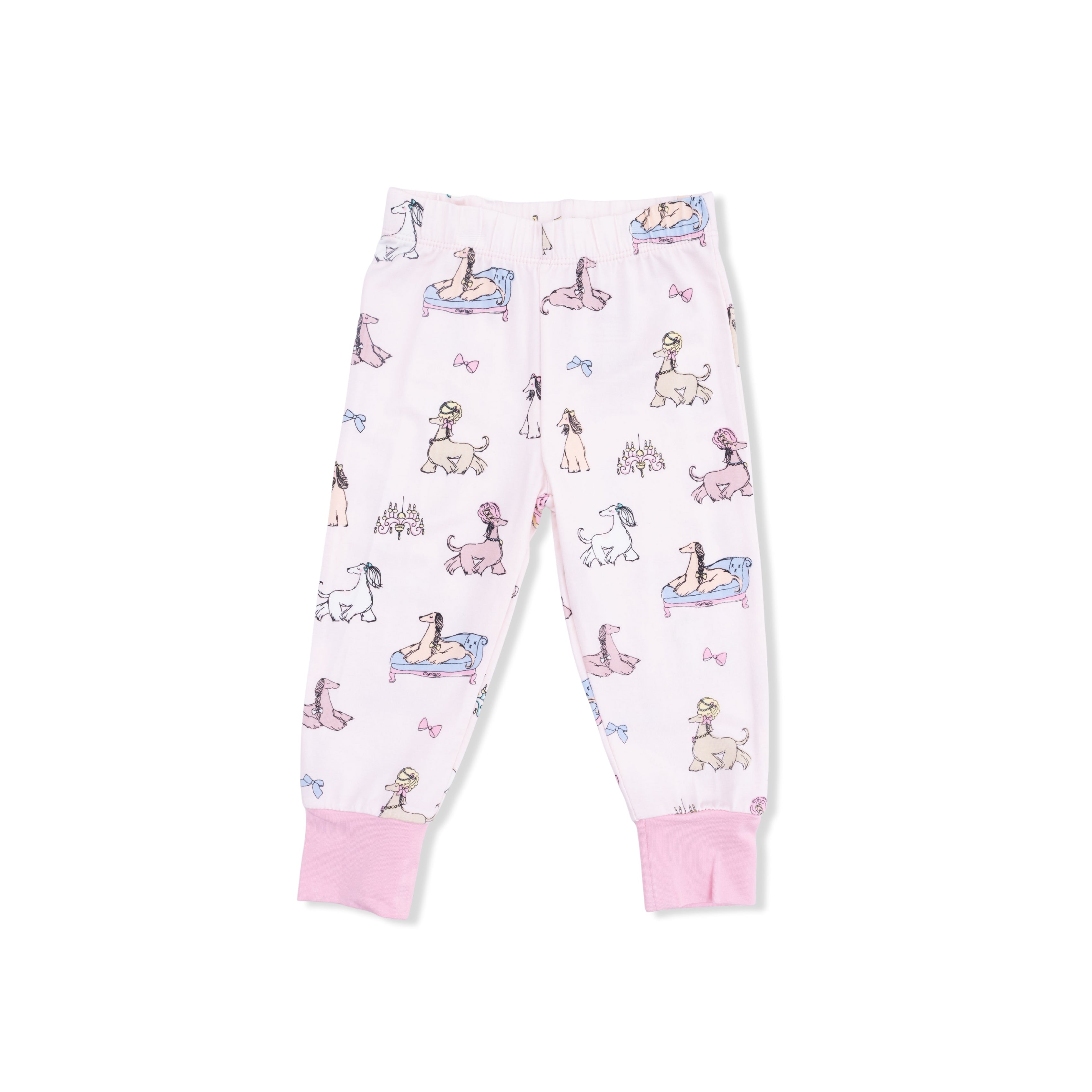 Fancy Hounds With Bows - Short Sleeve Loungewear Set