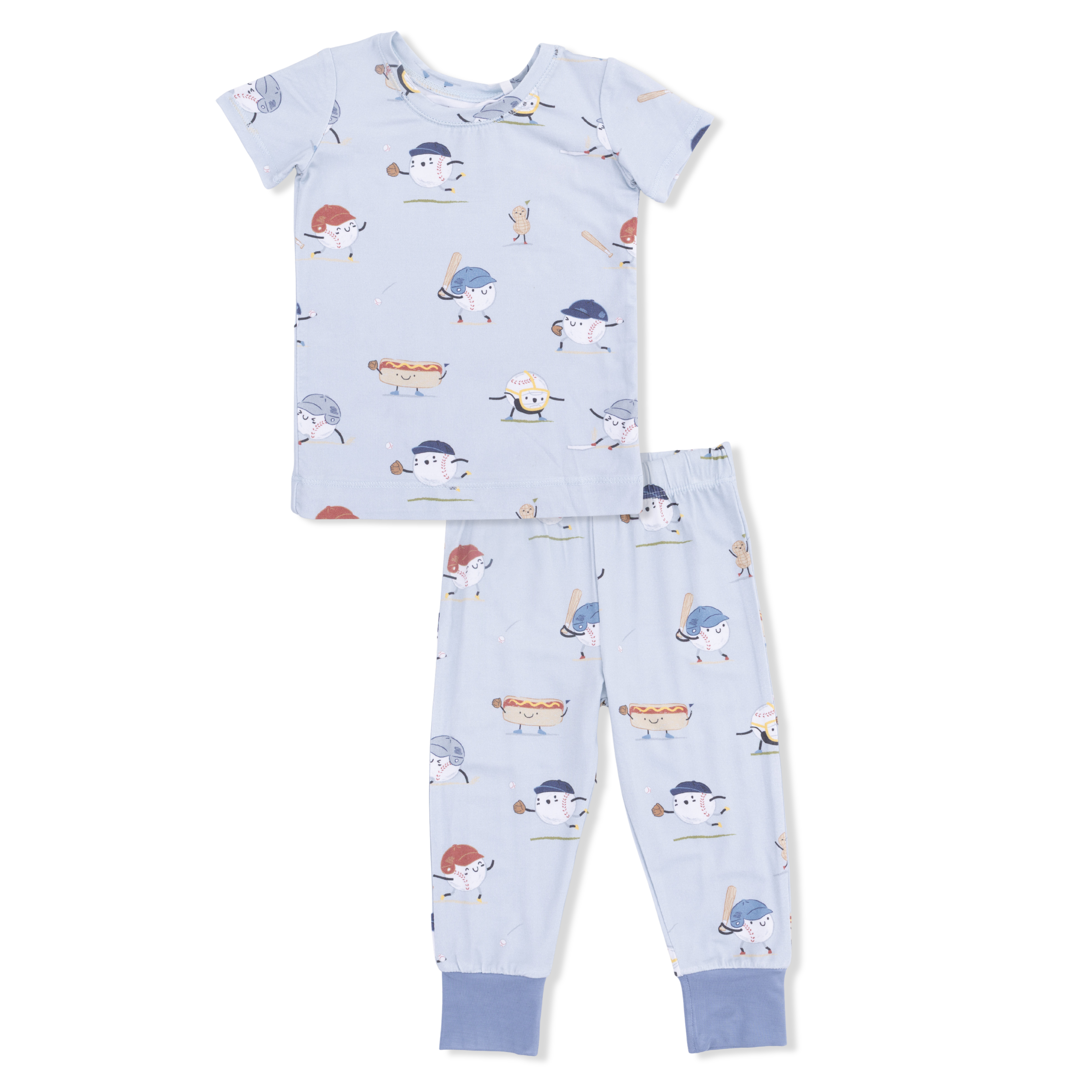 Baseballs Playing Baseball - Short Sleeve Loungewear Set
