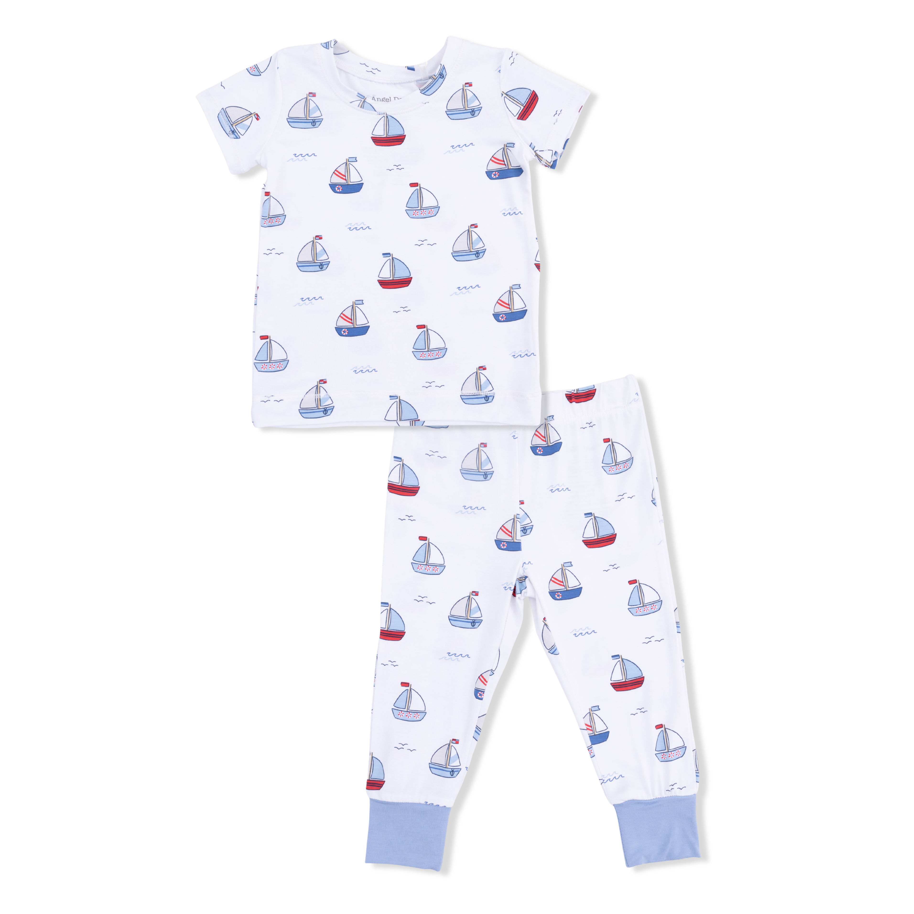 Bubbly Sailboats Blue - Short Sleeve Loungewear Set