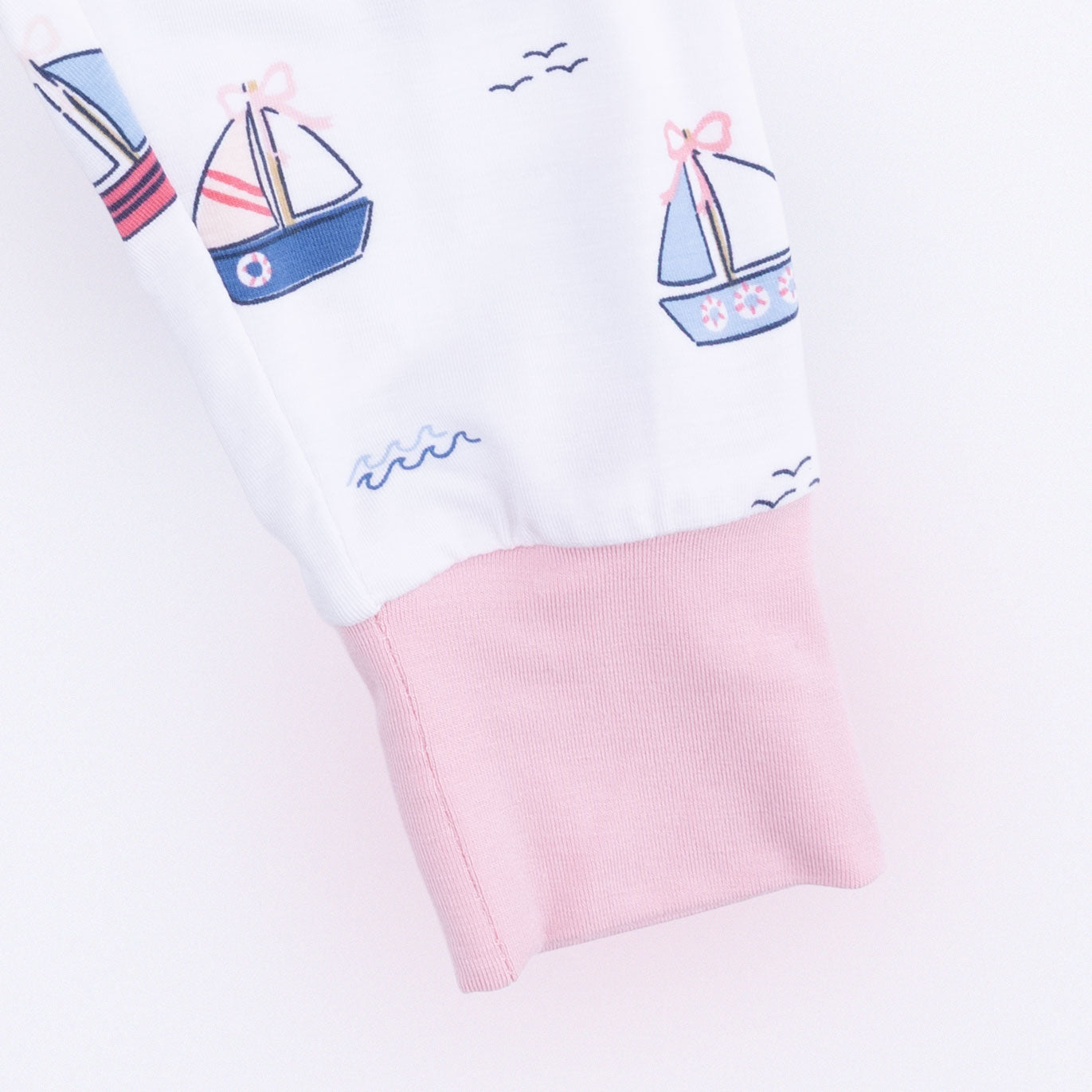 Bubbly Sailboats Pink - Short Sleeve Loungewear Set