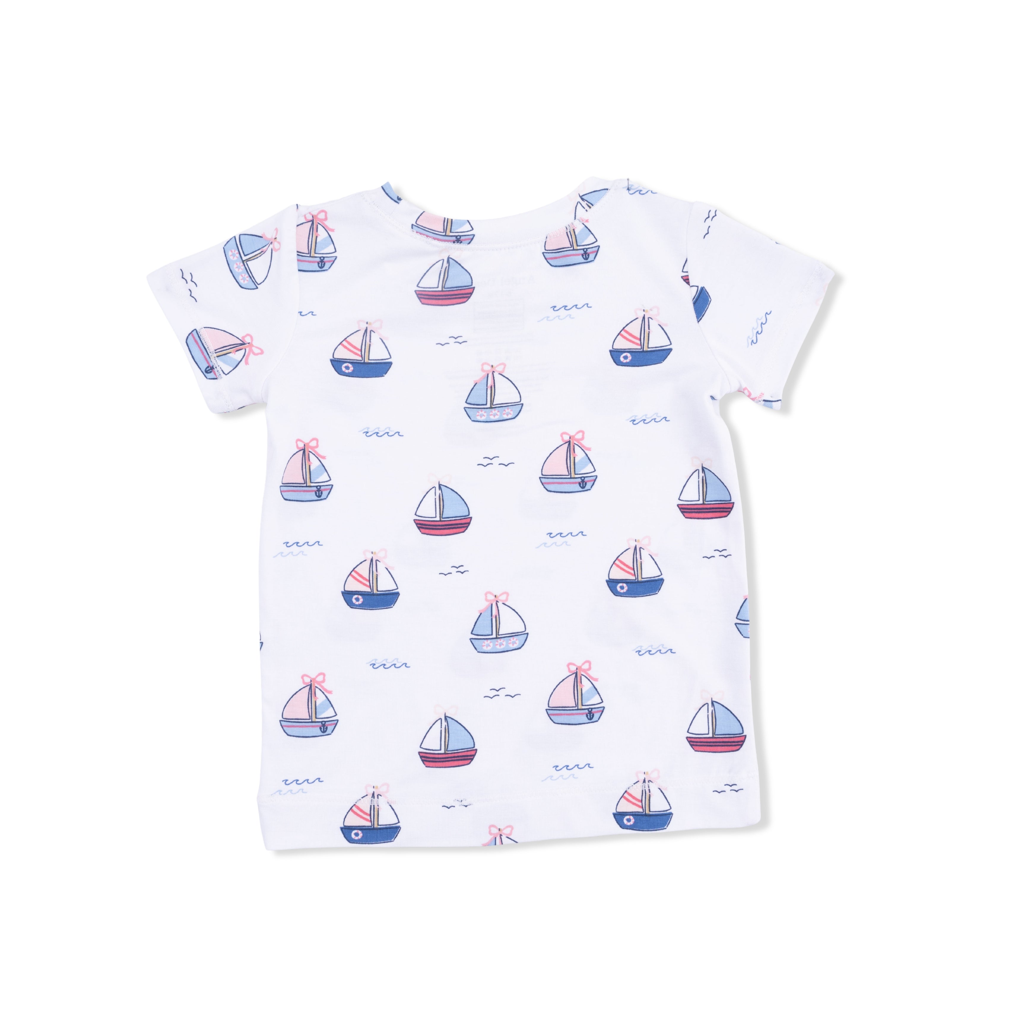 Bubbly Sailboats Pink - Short Sleeve Loungewear Set