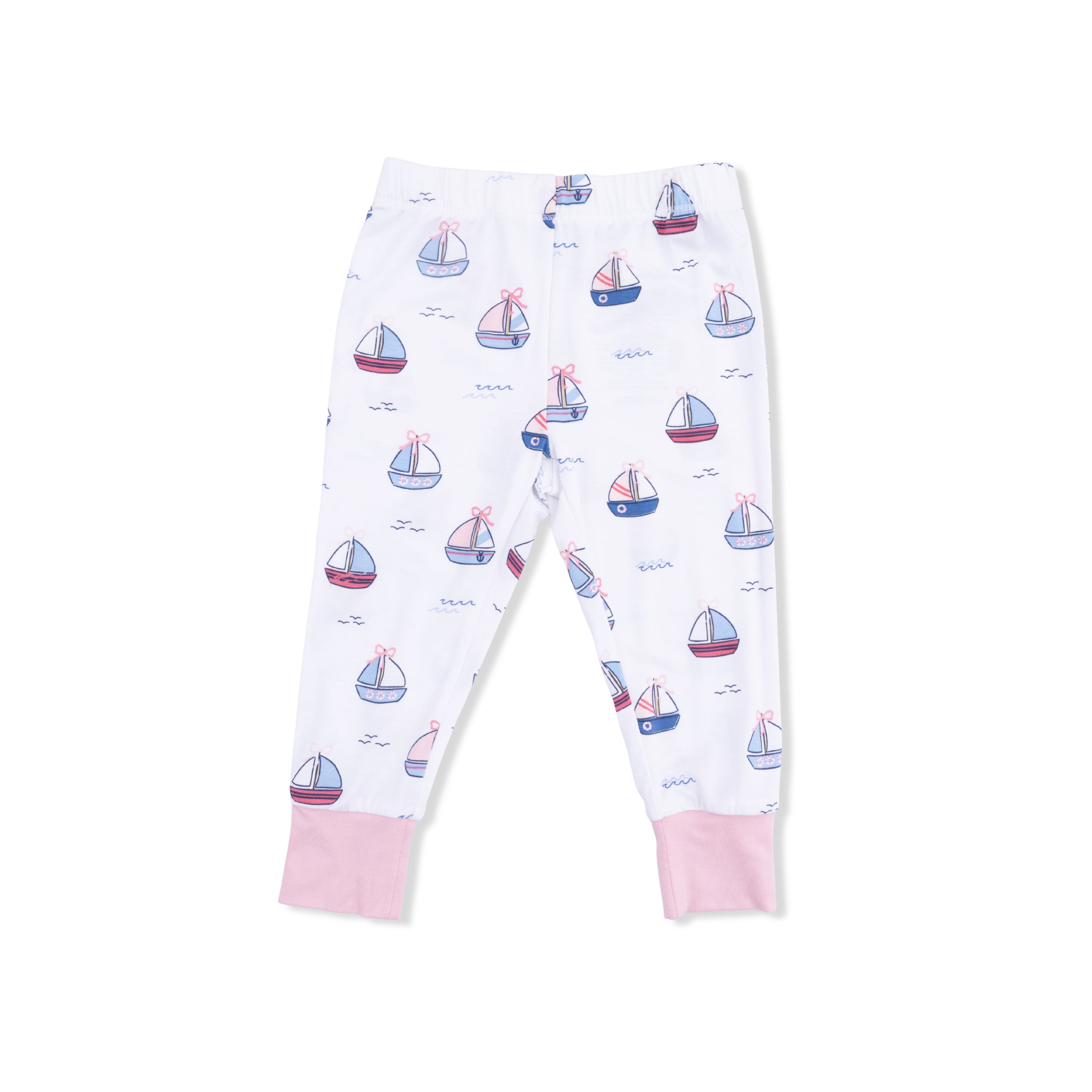 Bubbly Sailboats Pink - Short Sleeve Loungewear Set