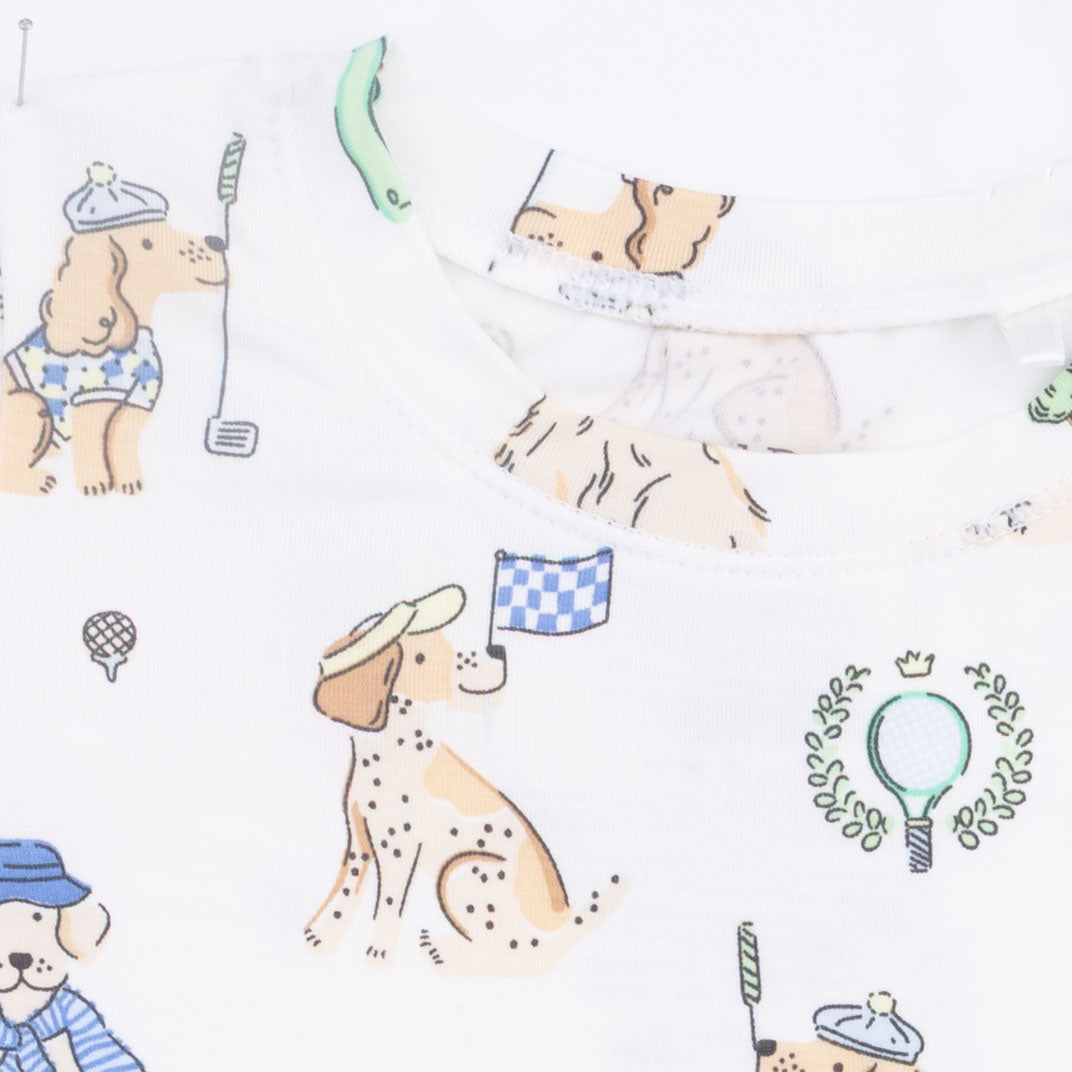 Country Club Dogs Neutral - Short Sleeve Loungewear Set