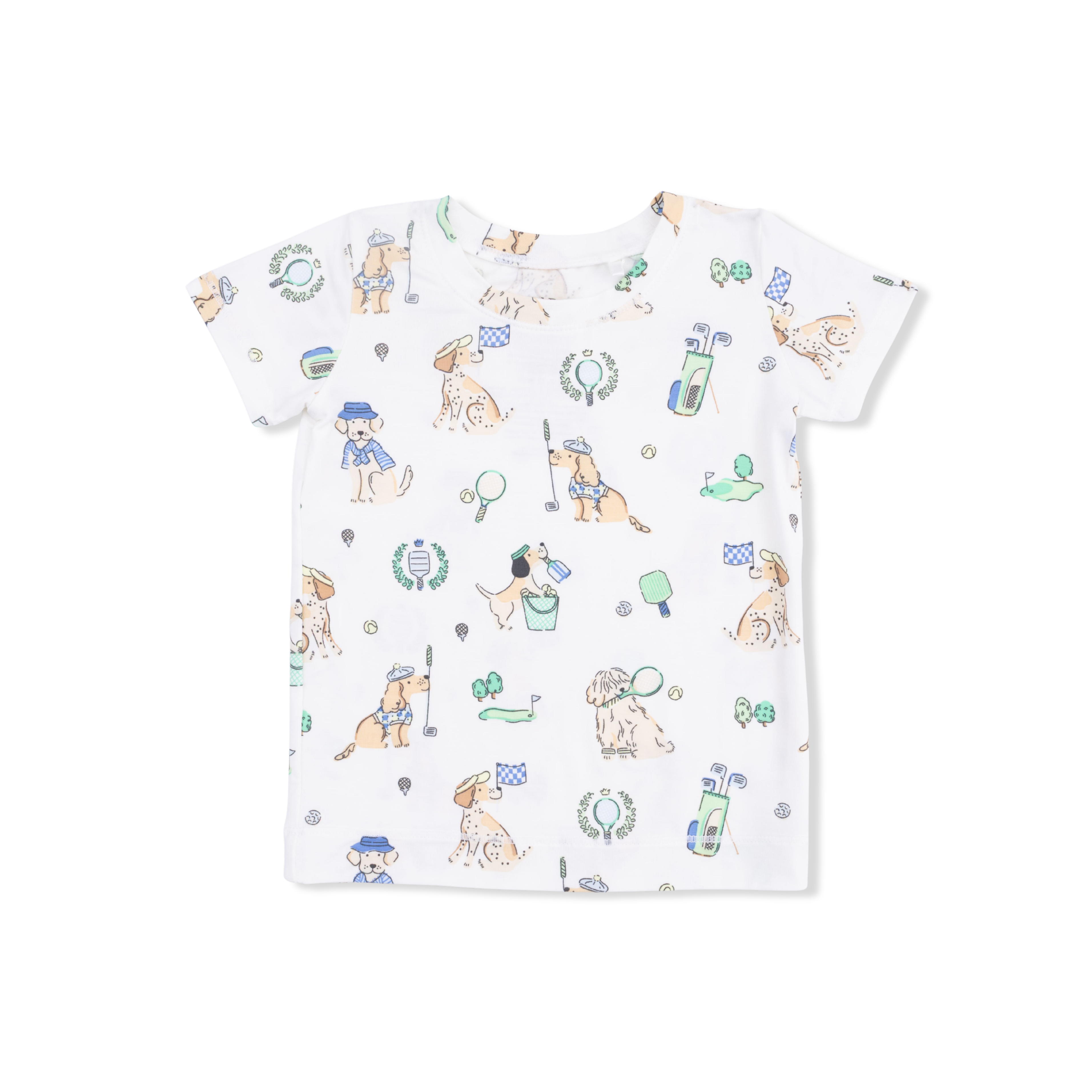 Country Club Dogs Neutral - Short Sleeve Loungewear Set