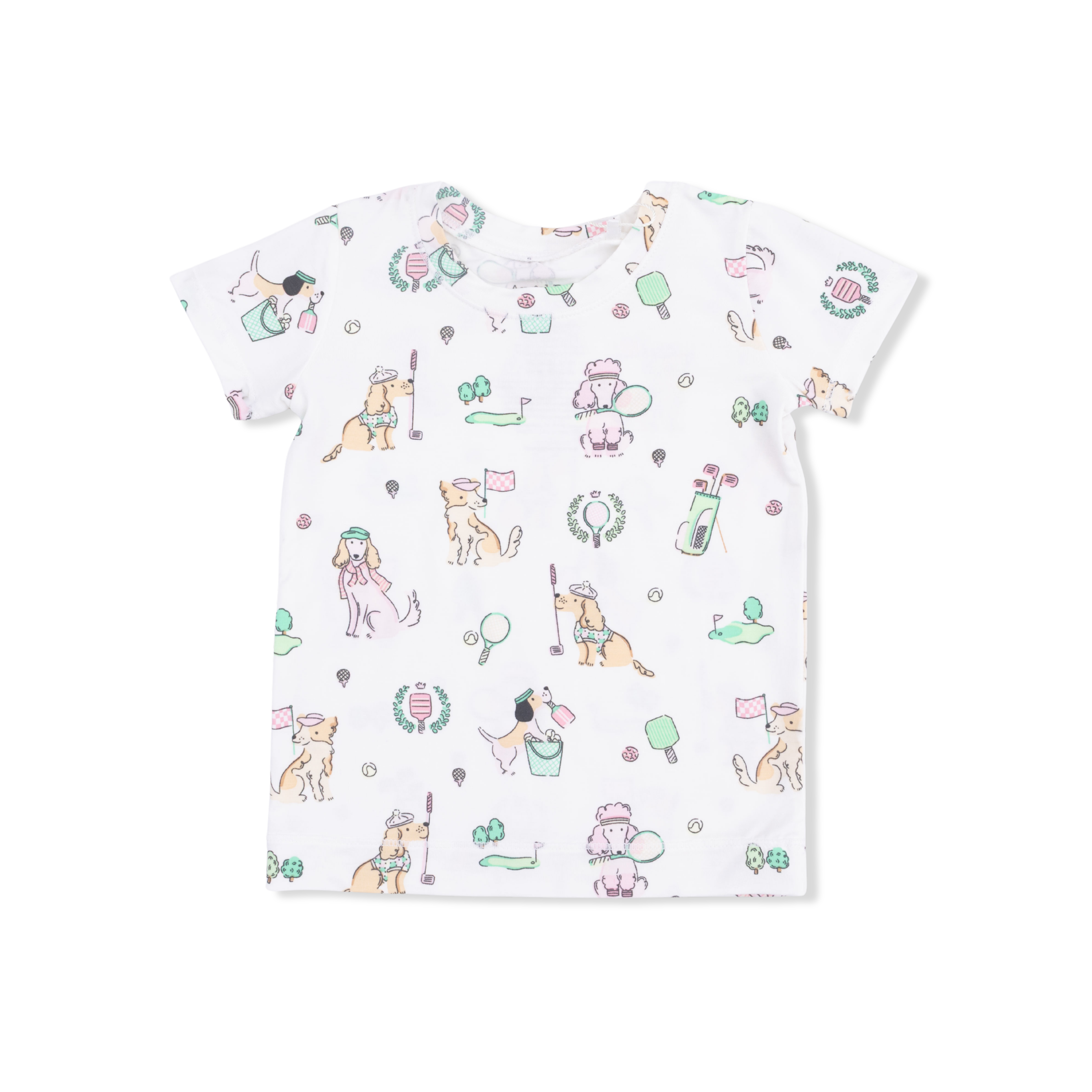 Country Club Dogs Pink - Short Sleeve Loungewear Set