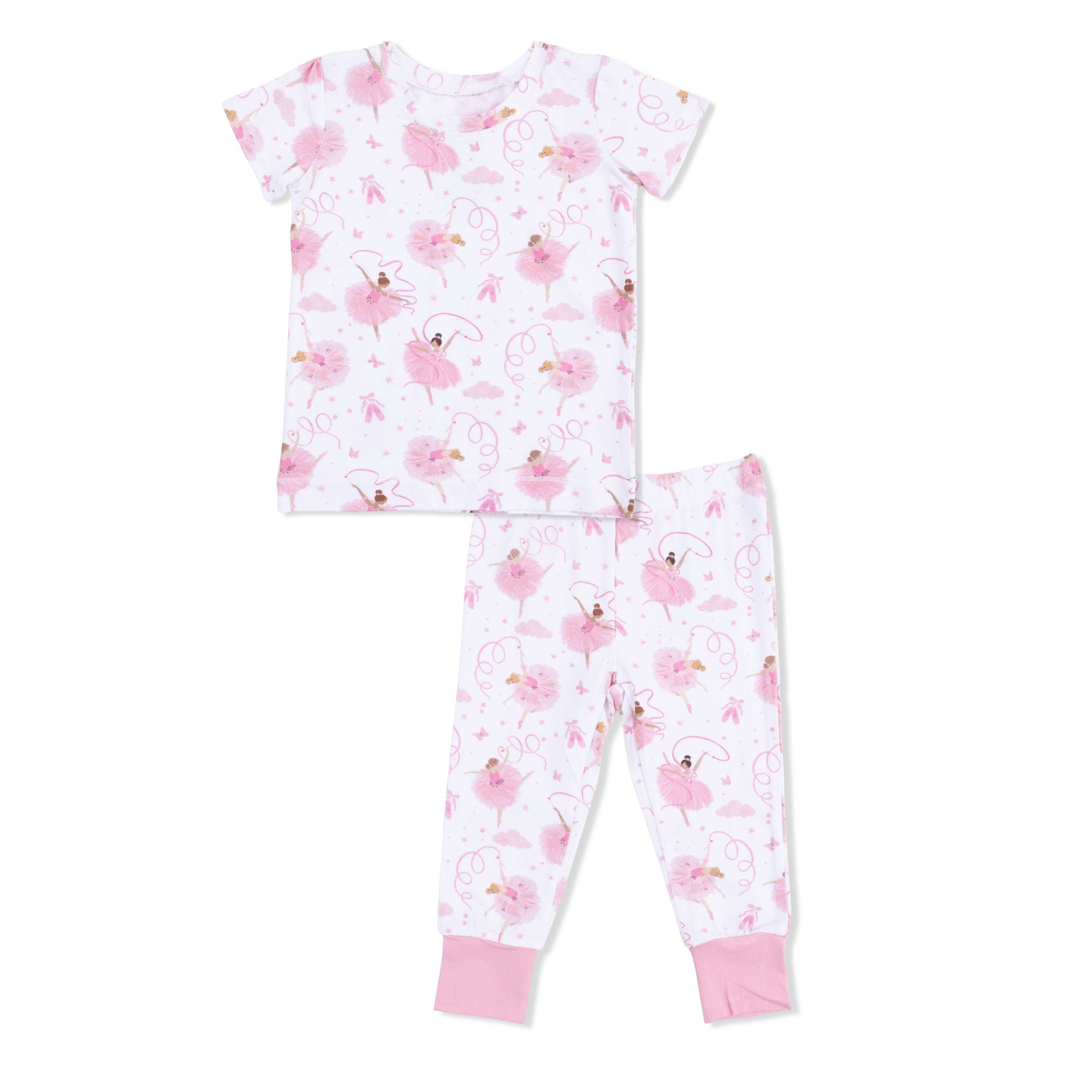 Ribbon Ballerinas - Short Sleeve Loungewear Set