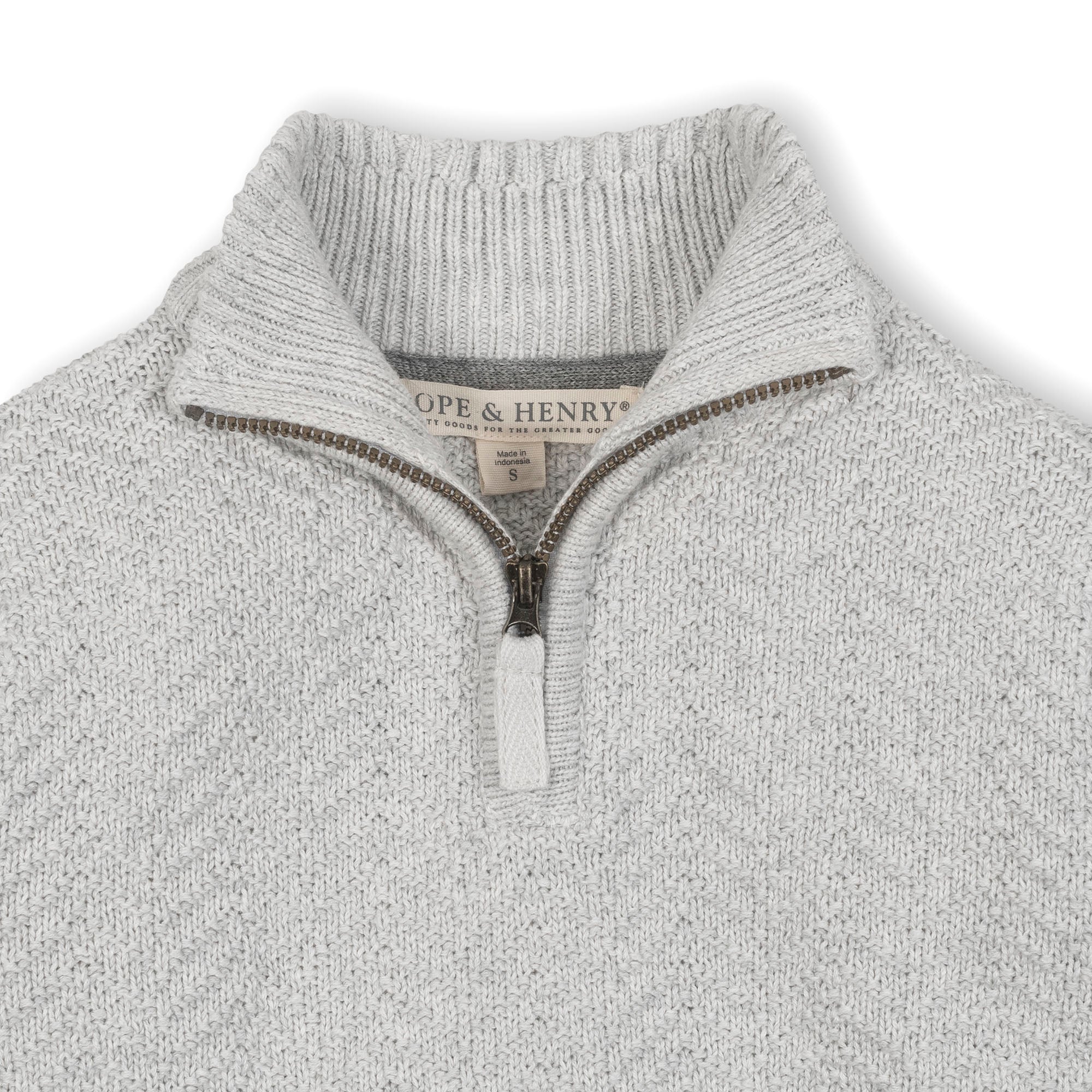 Organic Half Zip Cable Sweater