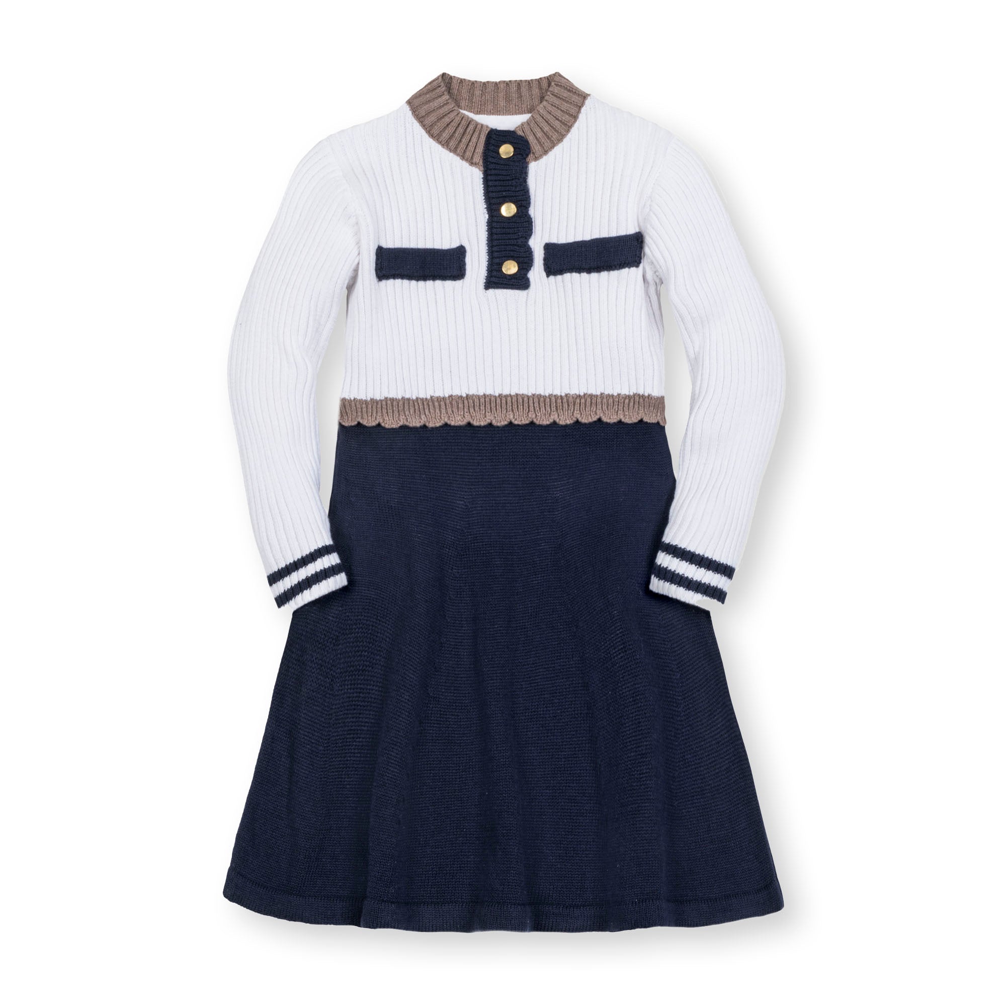 Organic Mock Neck Henley Sweater Dress