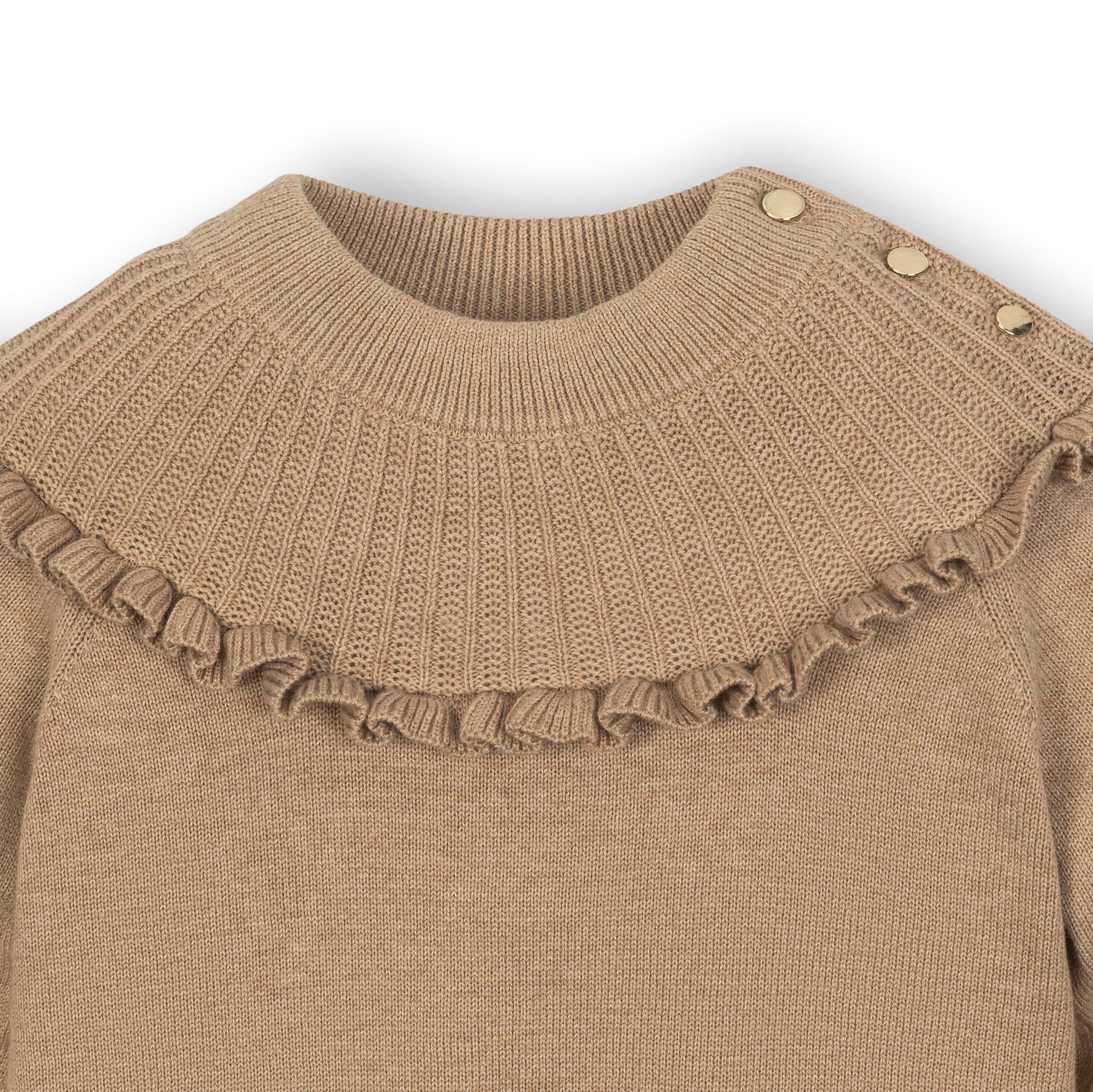 Organic Mock Neck Ruffle Sweater
