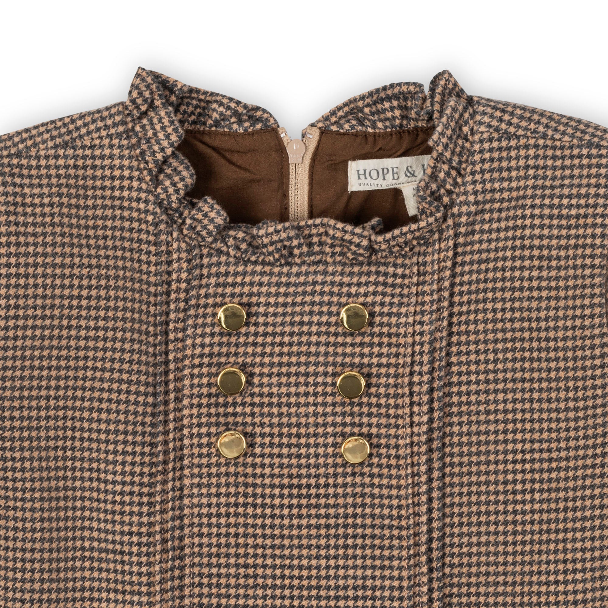 Organic Ruffle Collar Drop Waist Dress